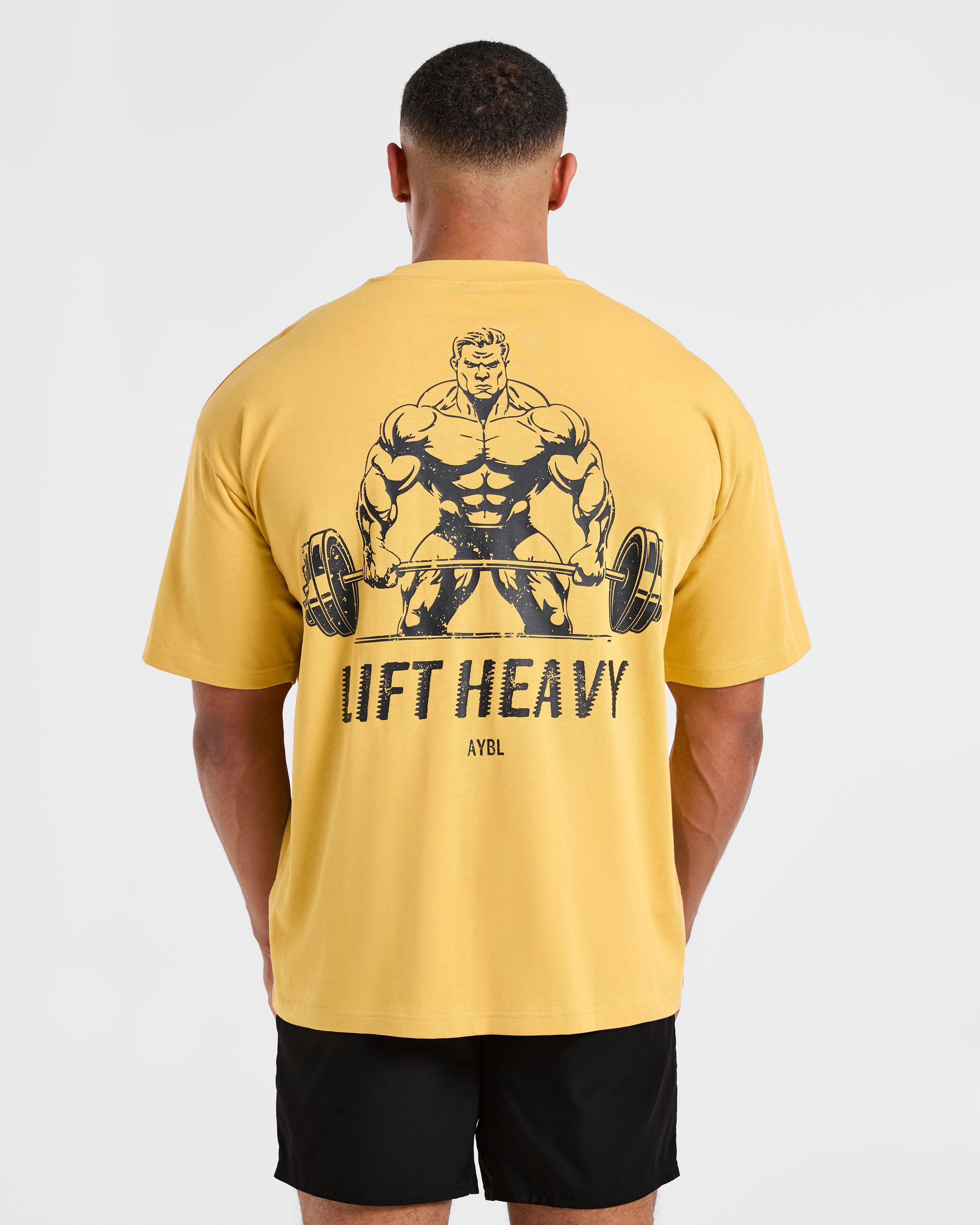 Lift Heavy Oversized T Shirt - Vintage Yellow