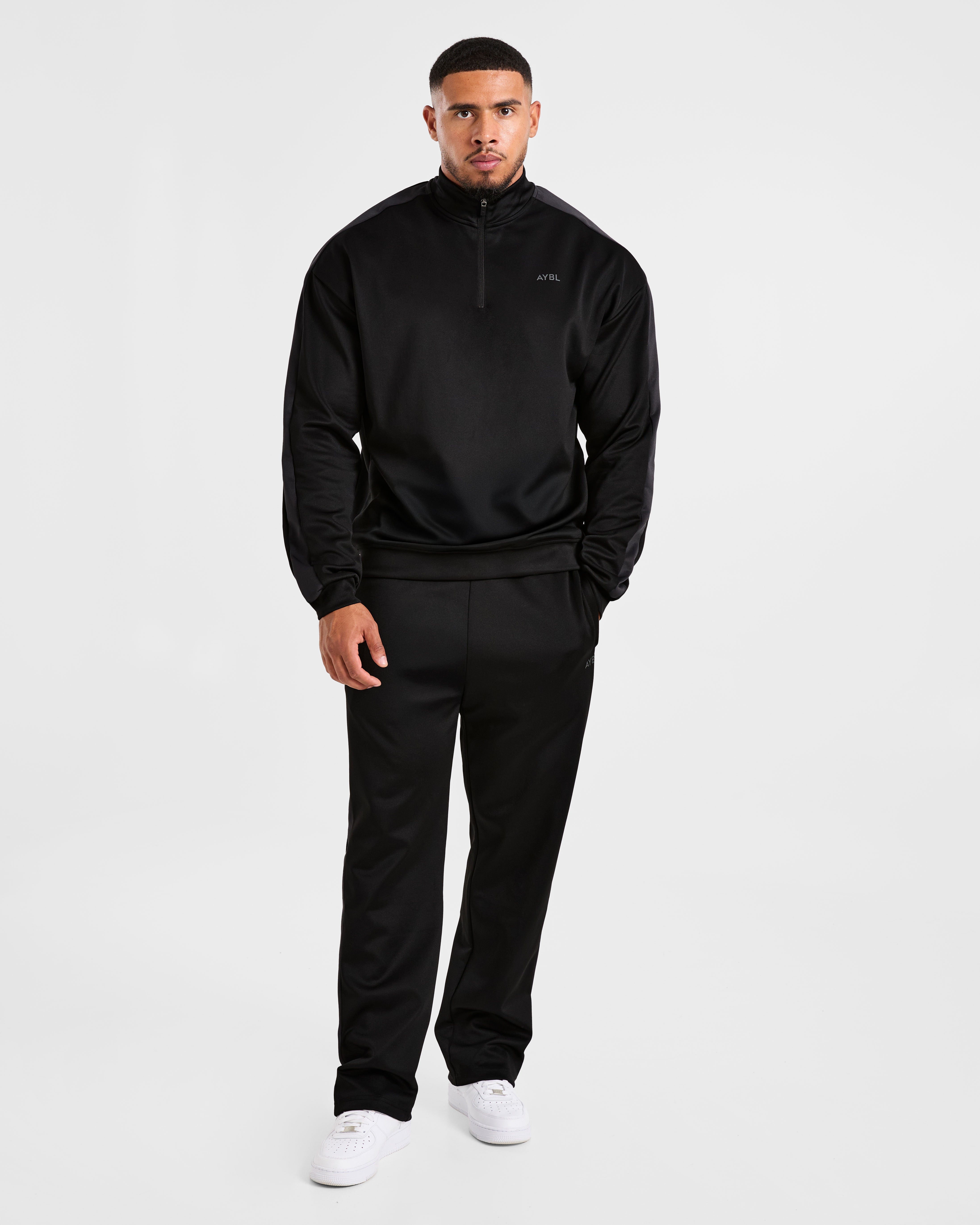 Classic Track Straight Leg Joggers - Black/Charcoal