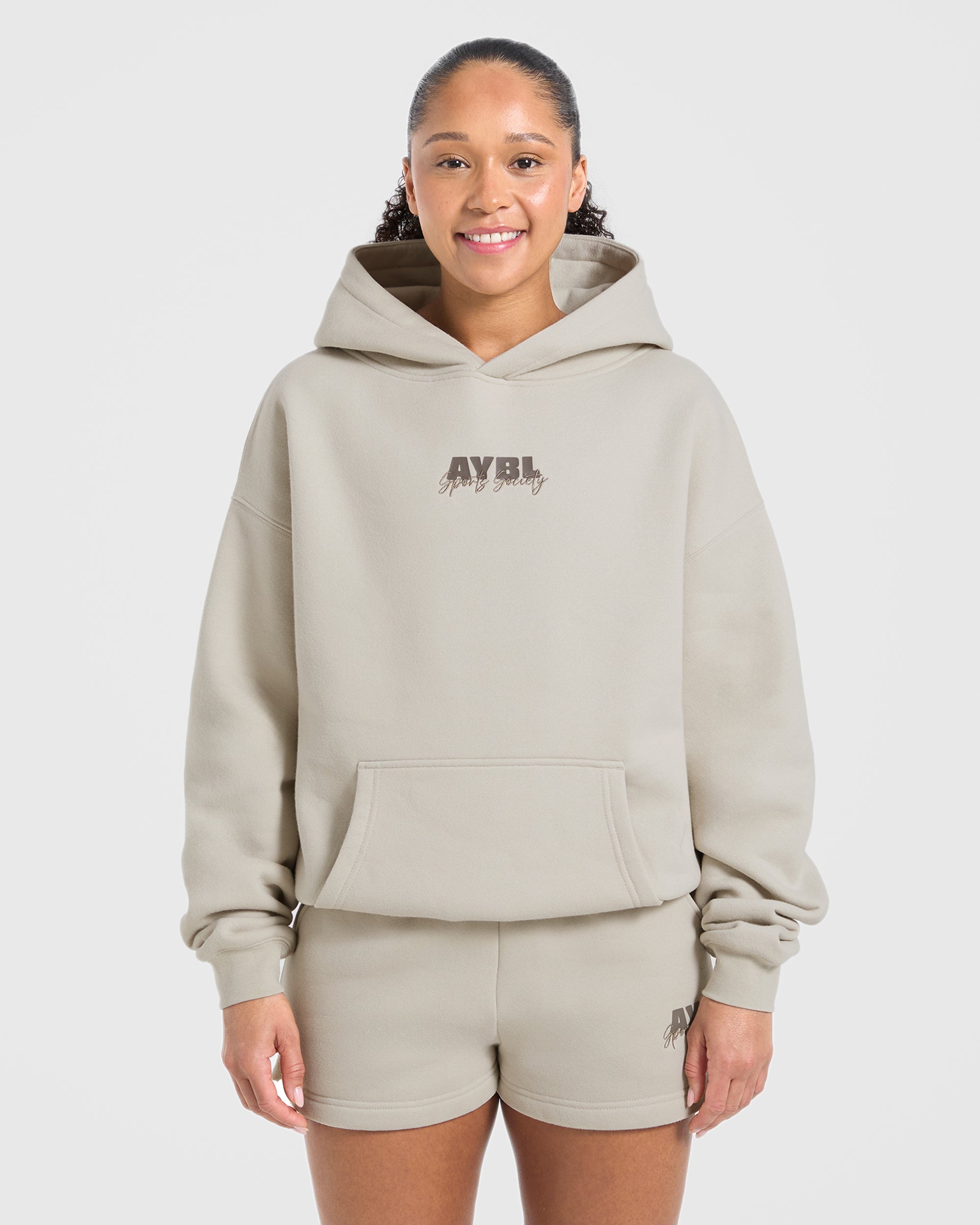 Sports Society Oversized Hoodie - Sand