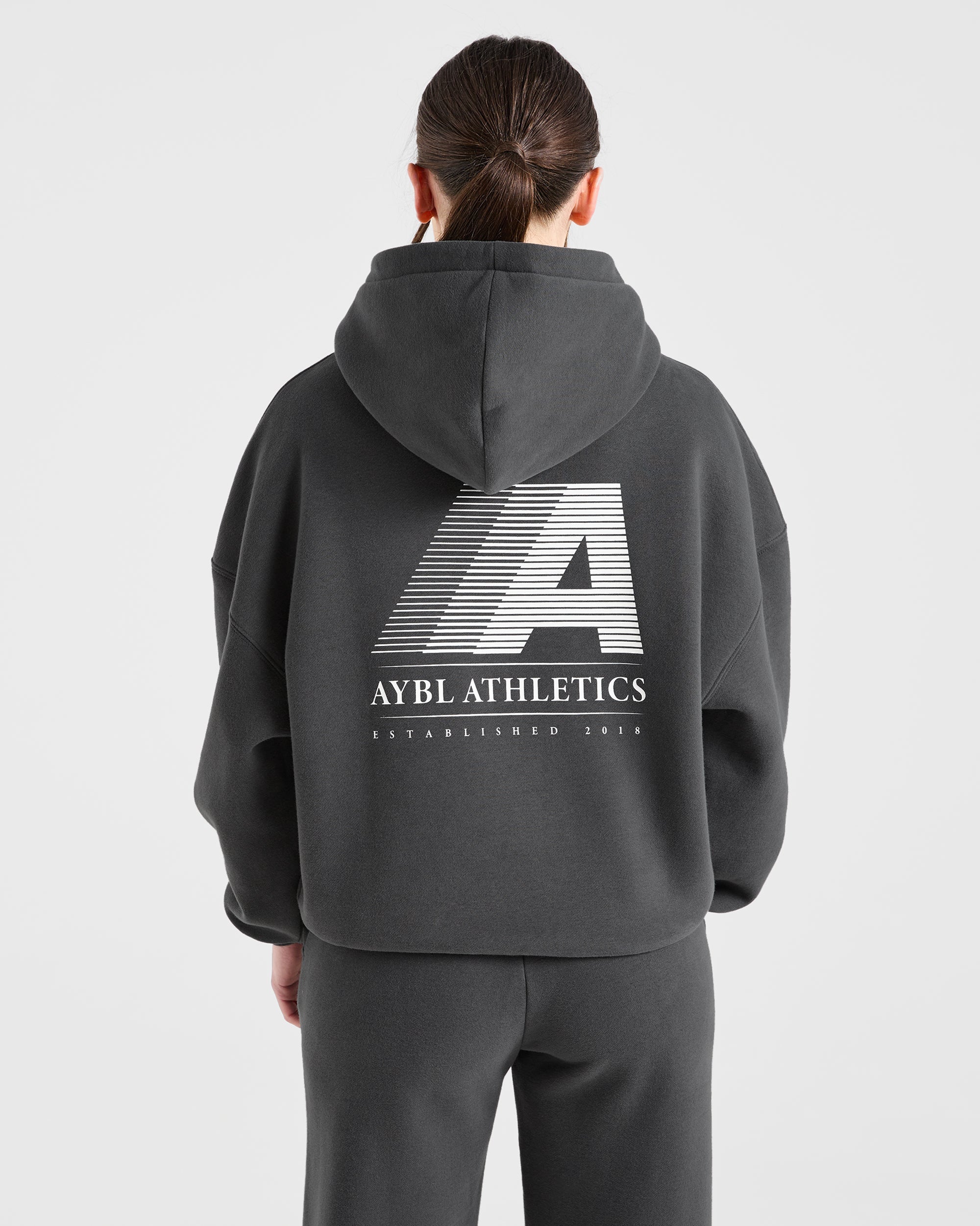 Retro Athletics Oversized Hoodie Charcoal - Main Image