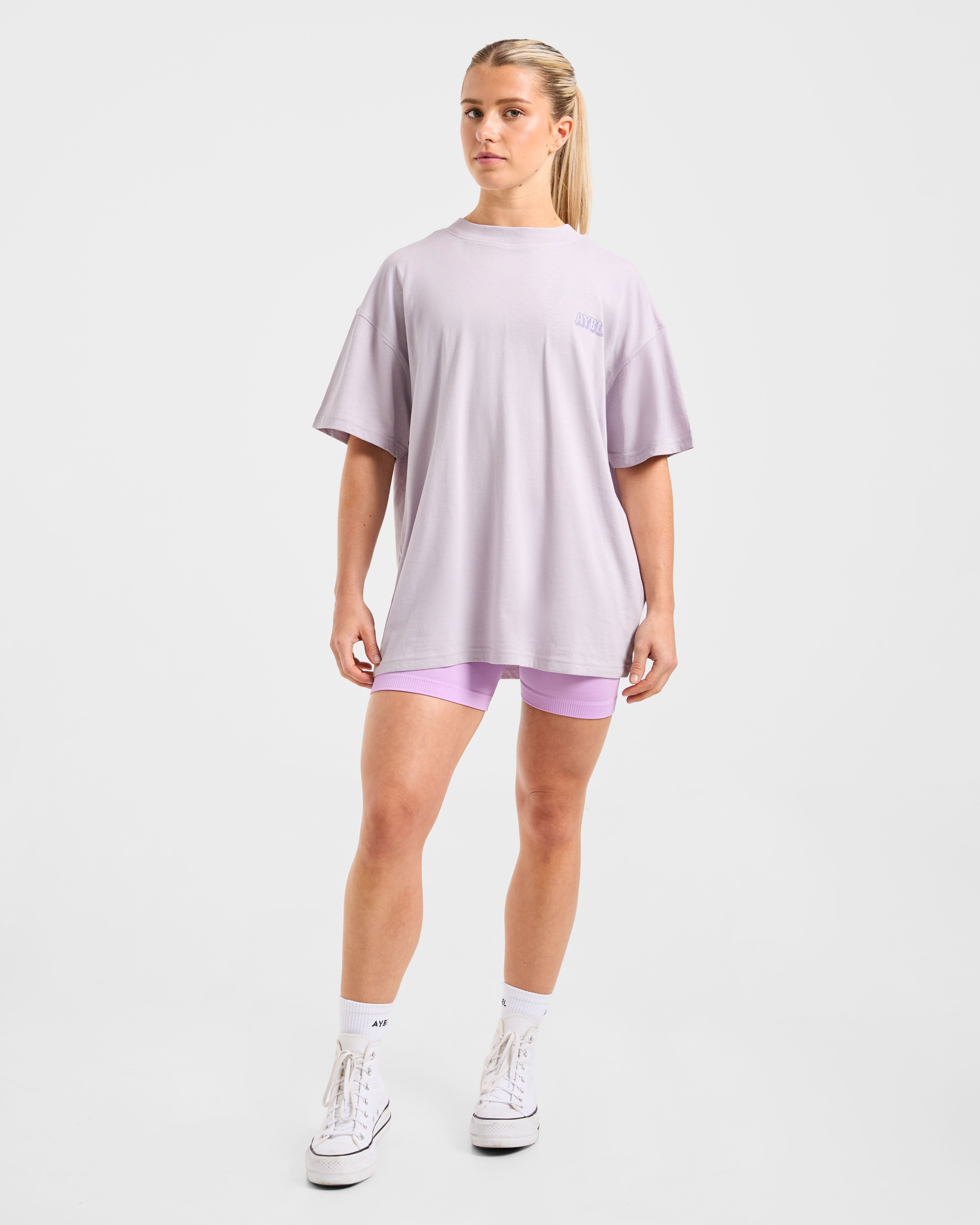 Gym Girl Era Oversized T Shirt - Purple