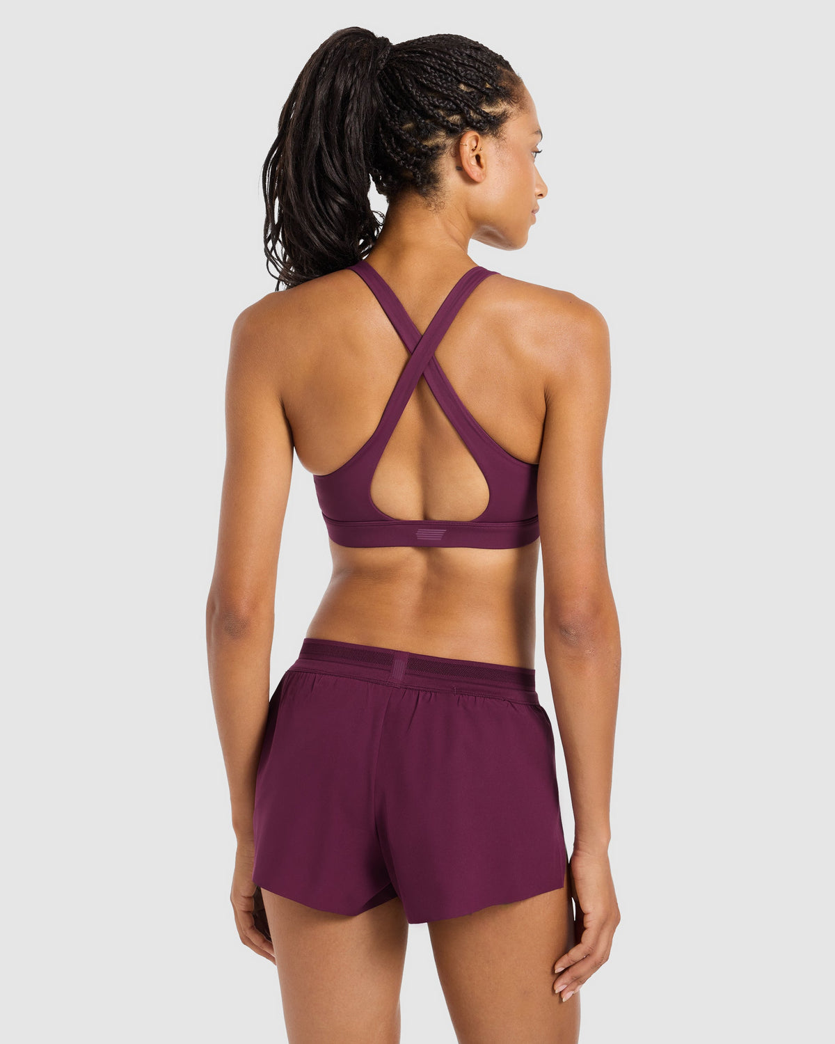 Run Cross Back Sports Bra - Plum