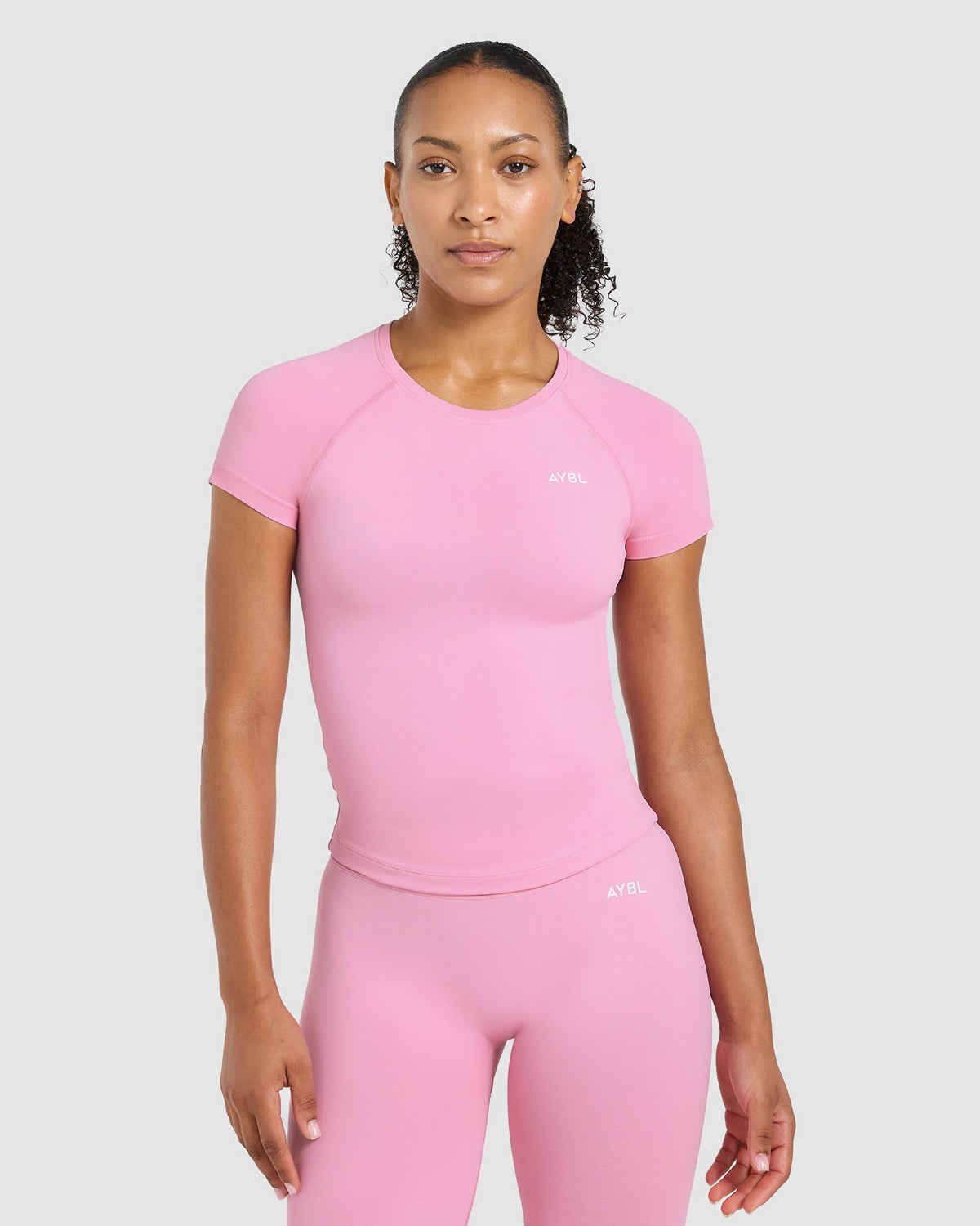 Enhance Seamless Short Sleeve Top - Sugar Pink