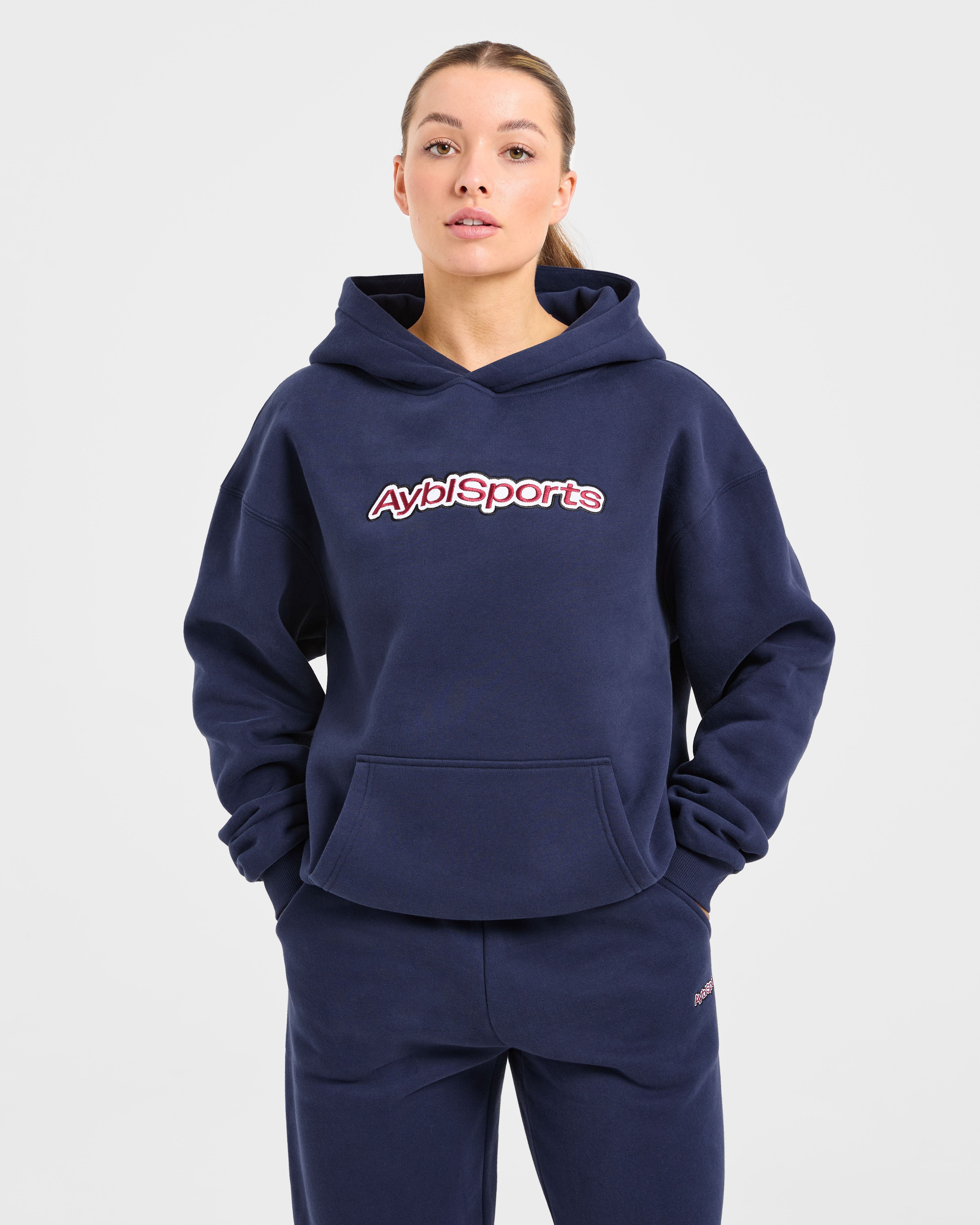AYBL Sports Outline Oversized Hoodie - Navy