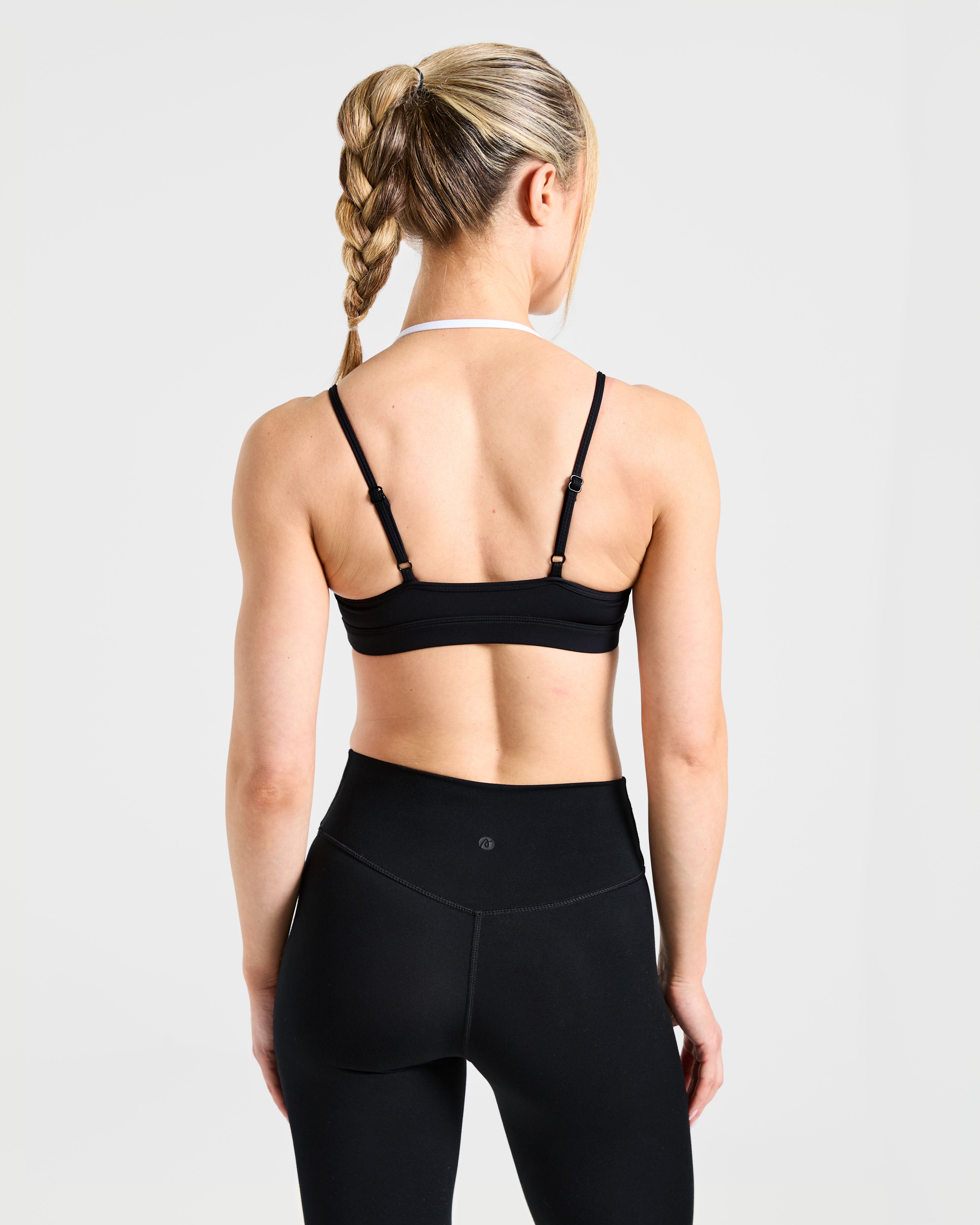 Essential Double Layer Sports Bra - Black/White