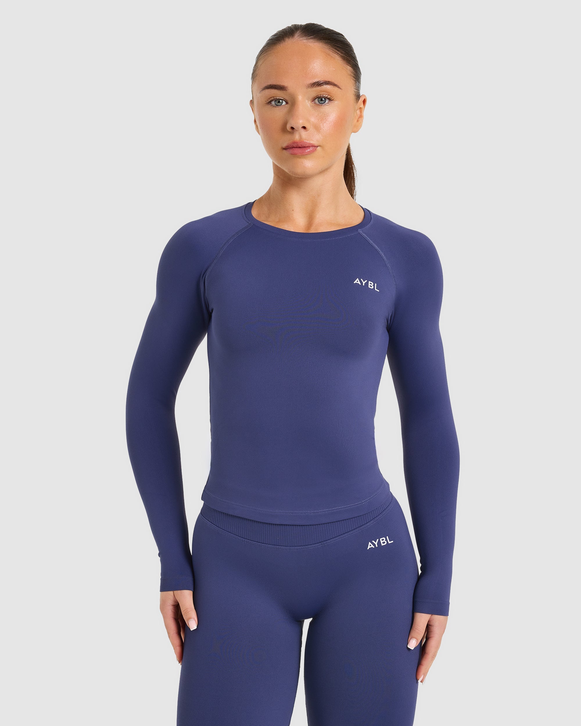 Enhance Seamless Long Sleeve Top - Storm Blue