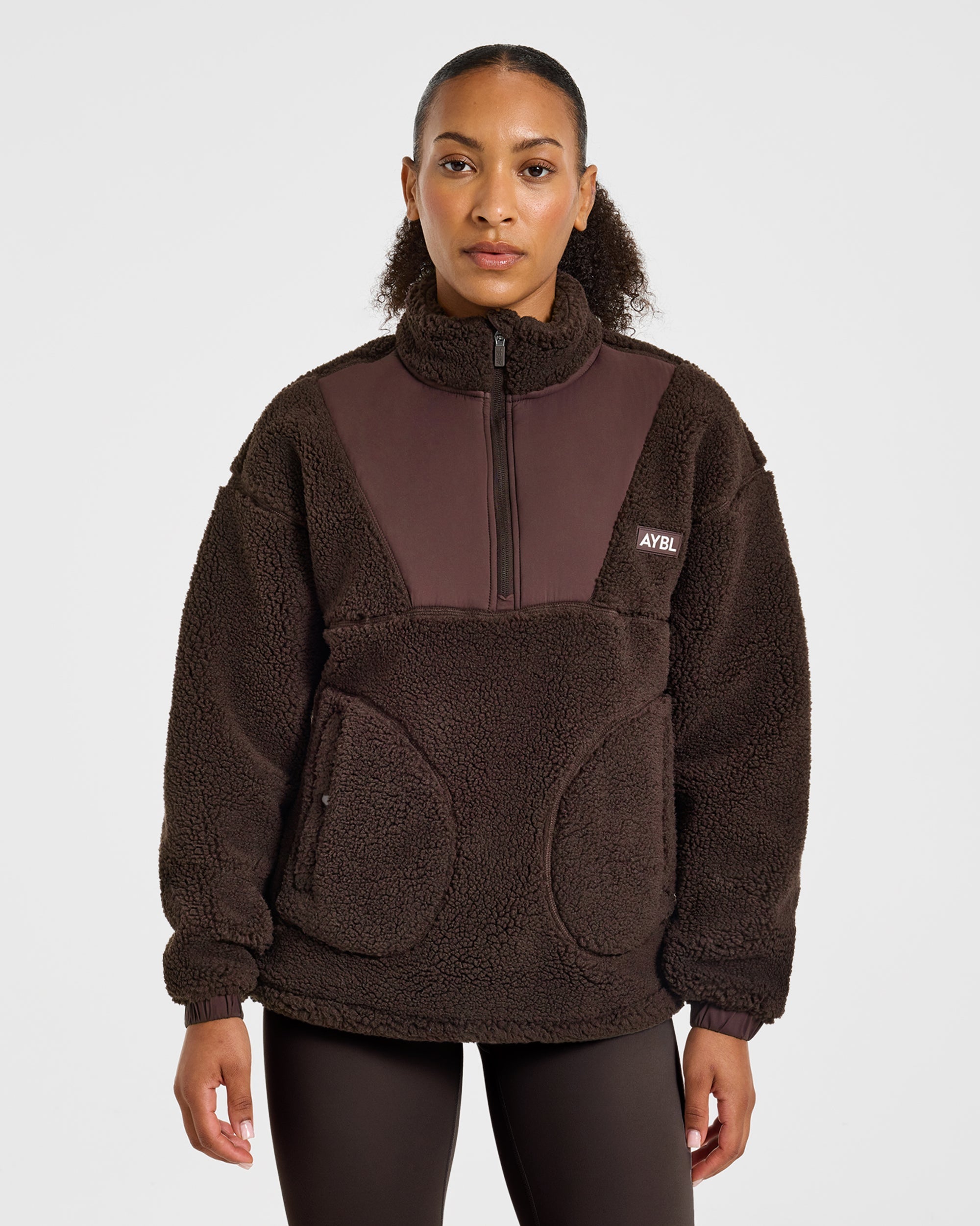 Signature 1/4 Zip Fleece Pullover - Cocoa Brown
