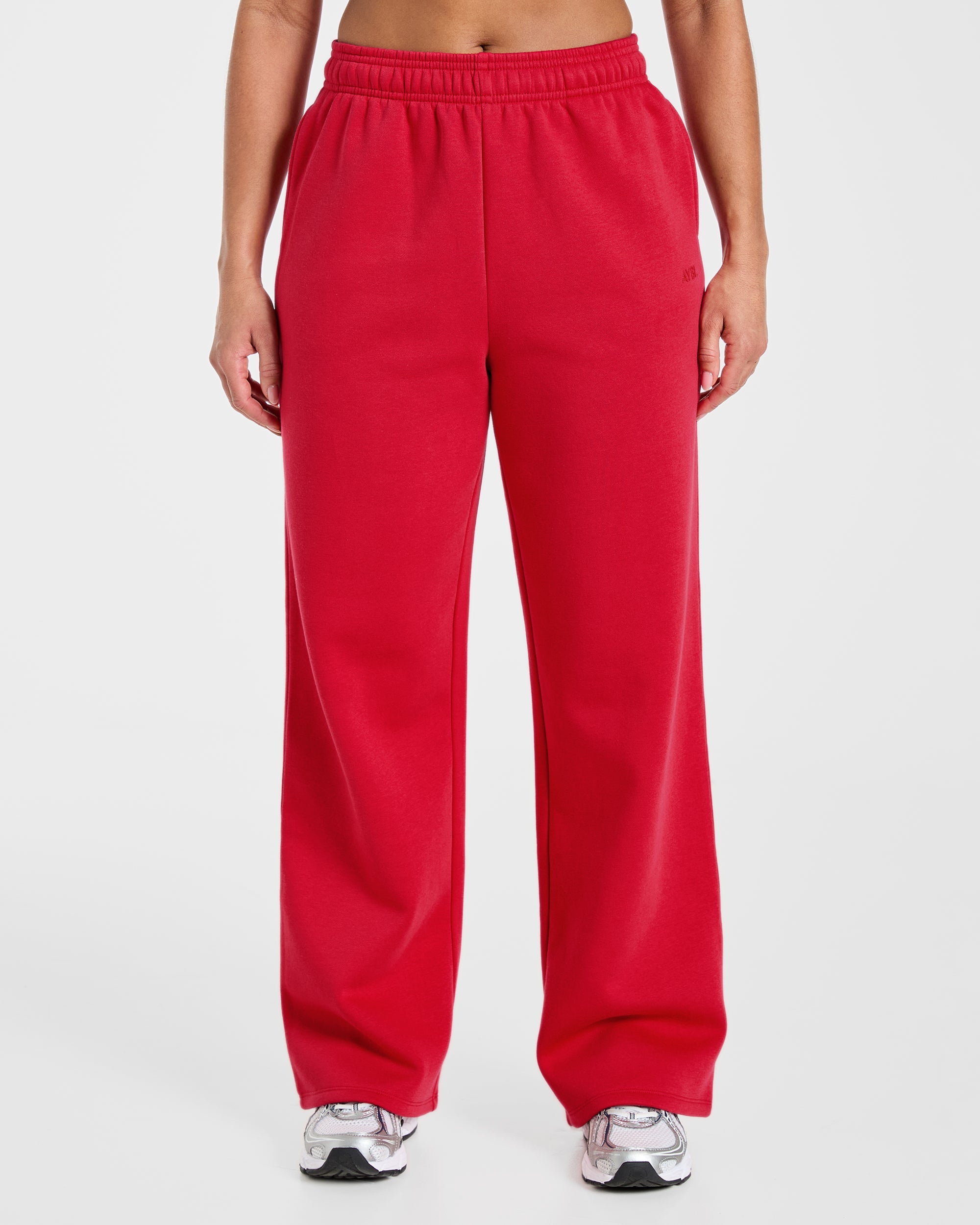 Lifestyle Oversized Straight Leg Joggers - Red