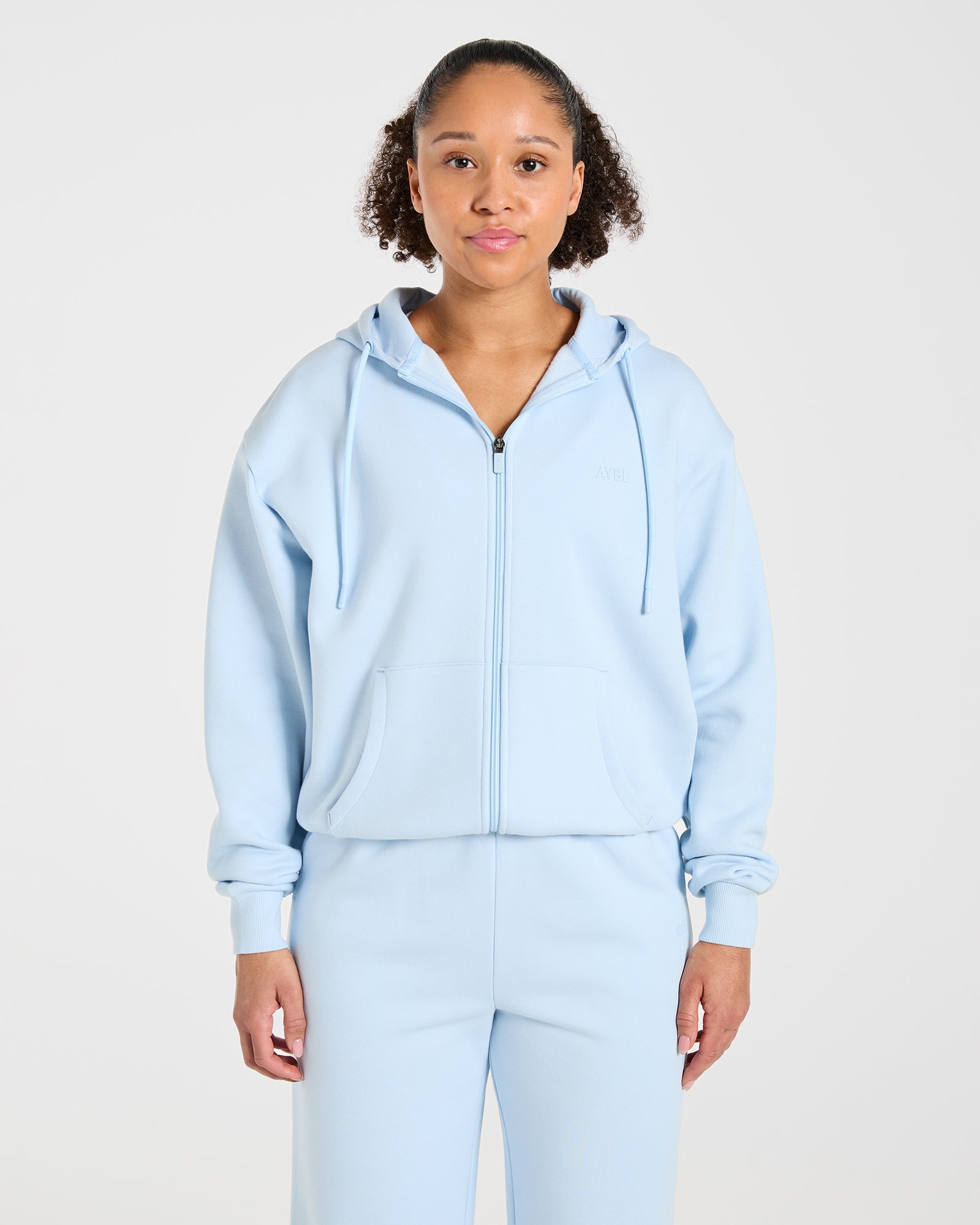 Lifestyle Oversized Zip Up Hoodie - Spring Blue