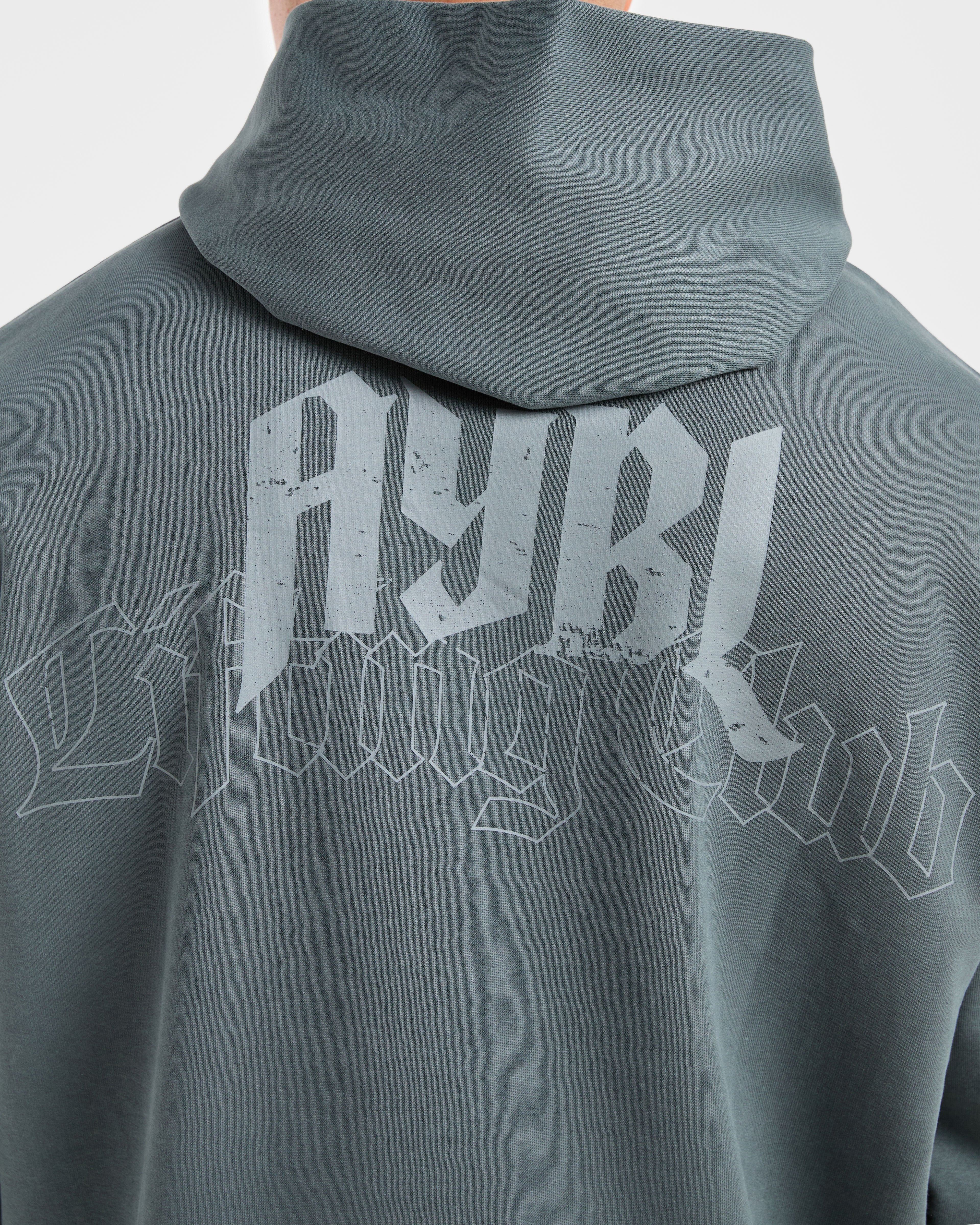 Lifting Club Gothic Oversized Hoodie - Iron Slate