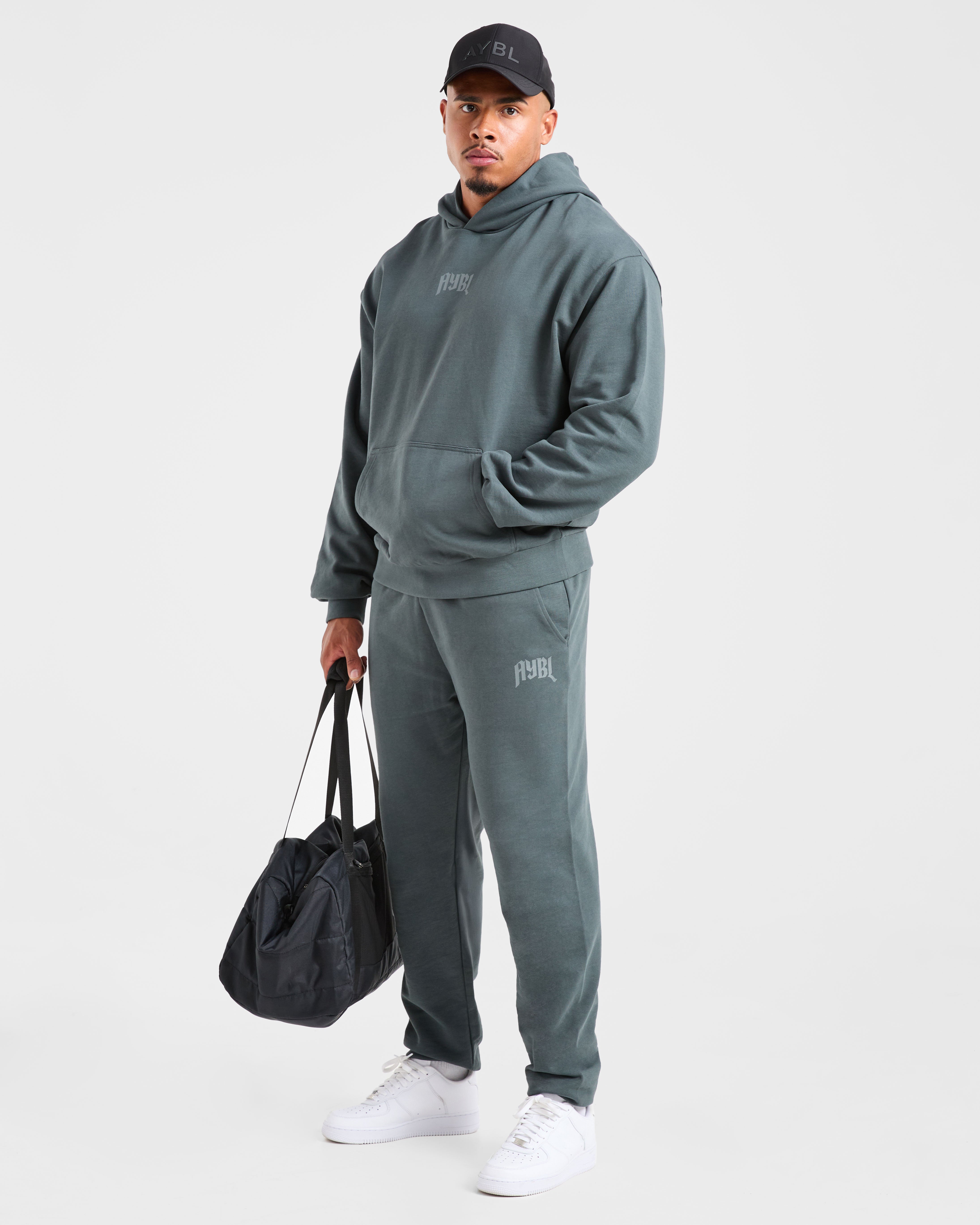 Lifting Club Gothic Oversized Hoodie - Iron Slate