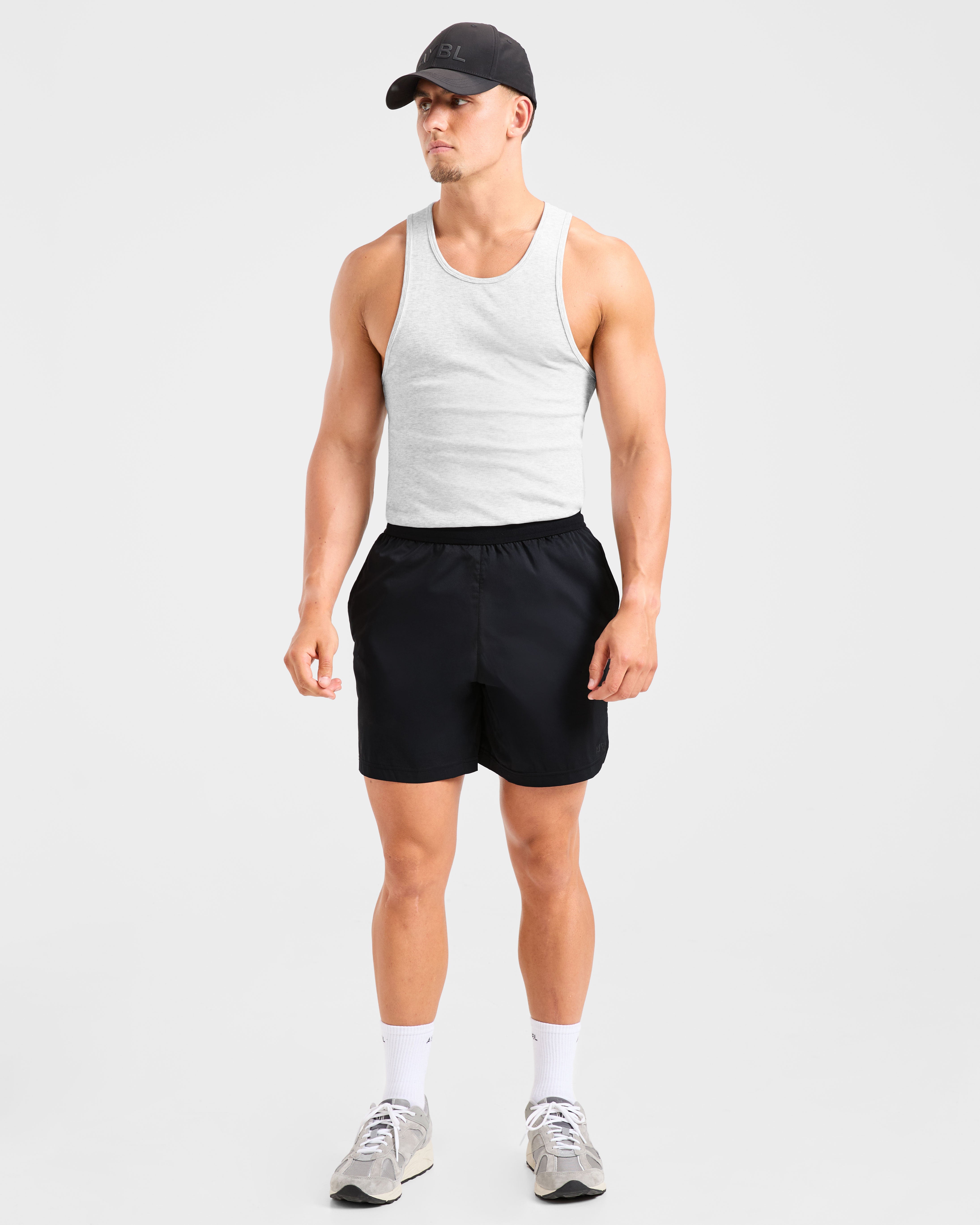 Muscle Ribbed Tank - Light Grey Marl