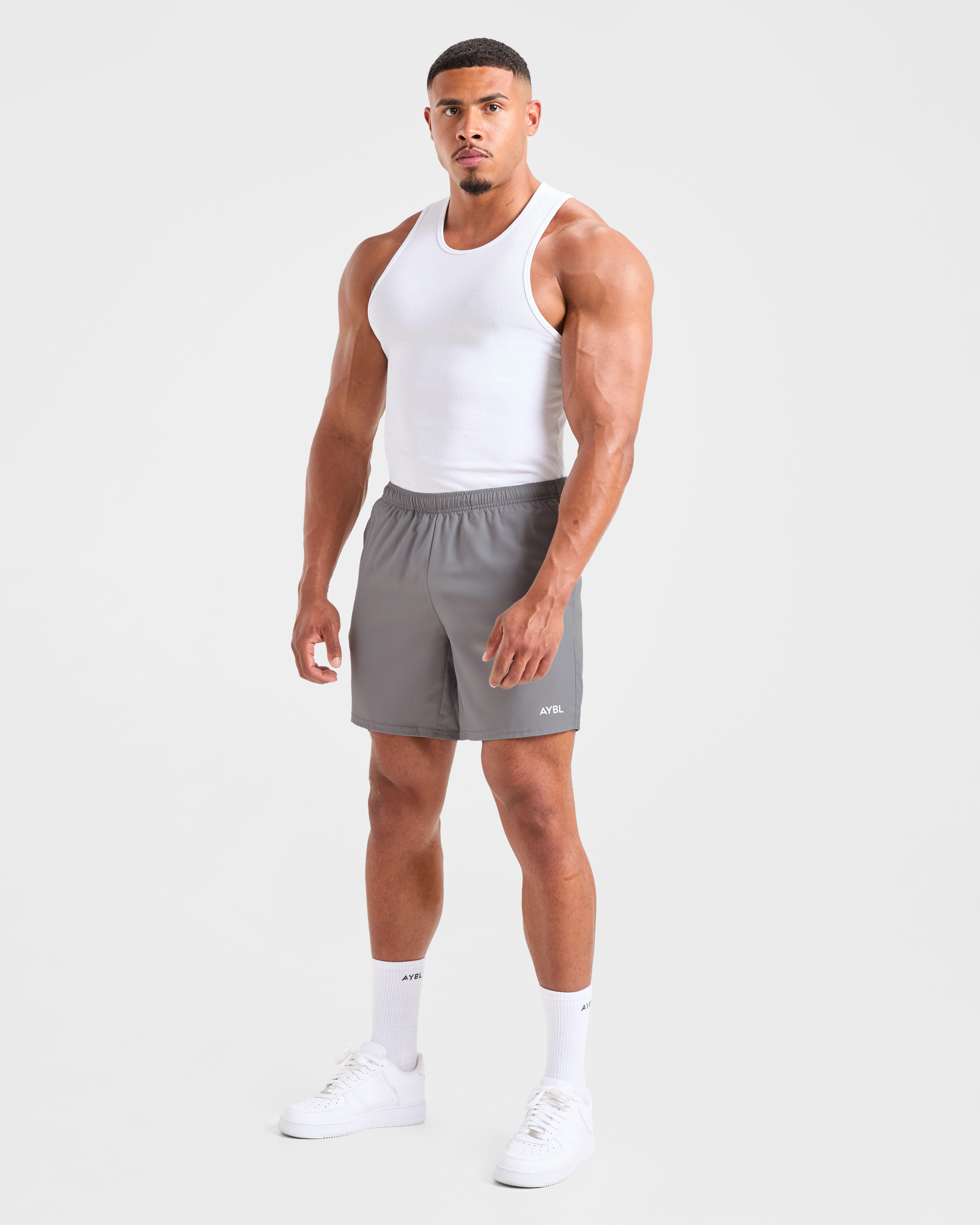 Muscle Ribbed Tank - White