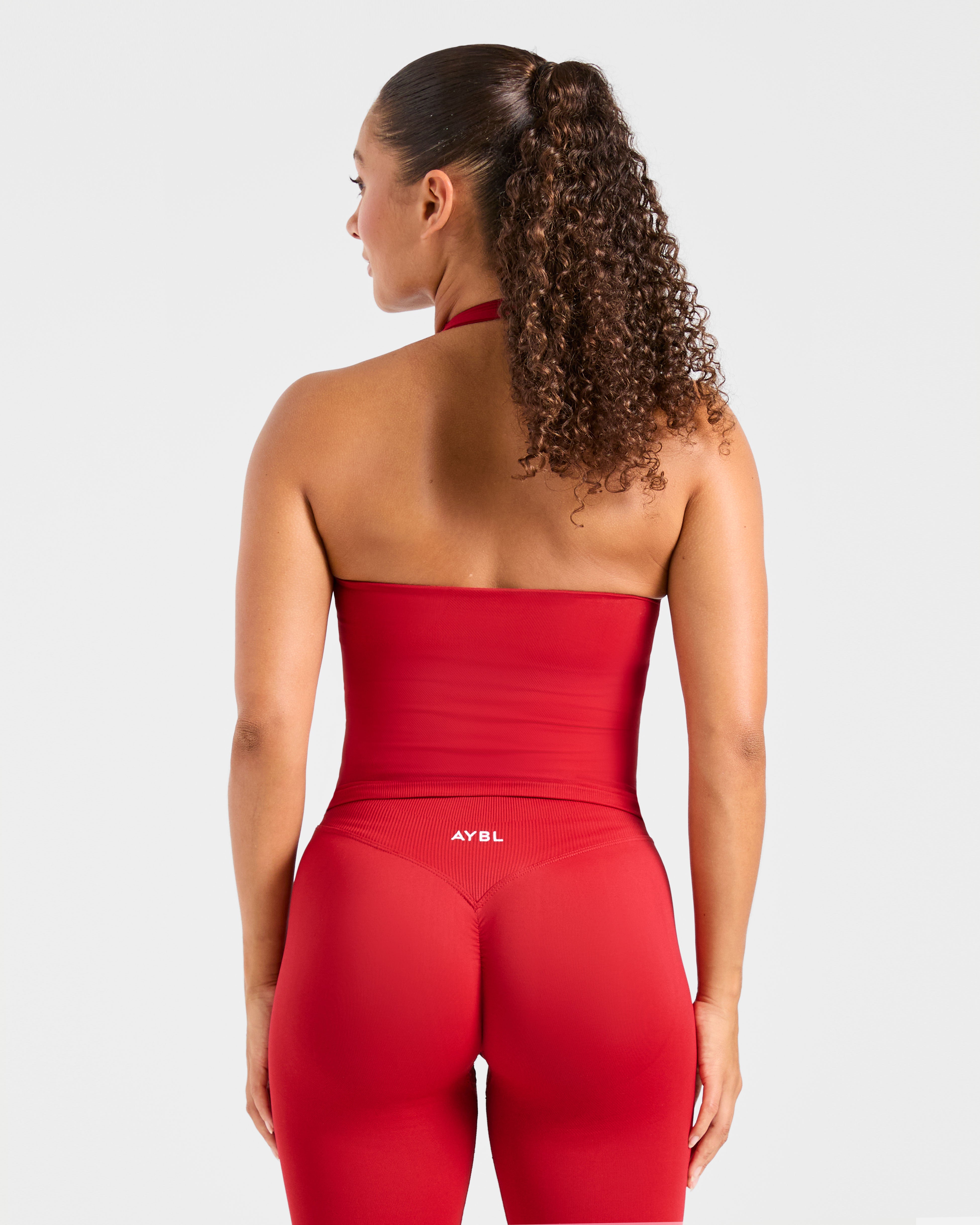 Enhance Seamless Halterneck Top - Red