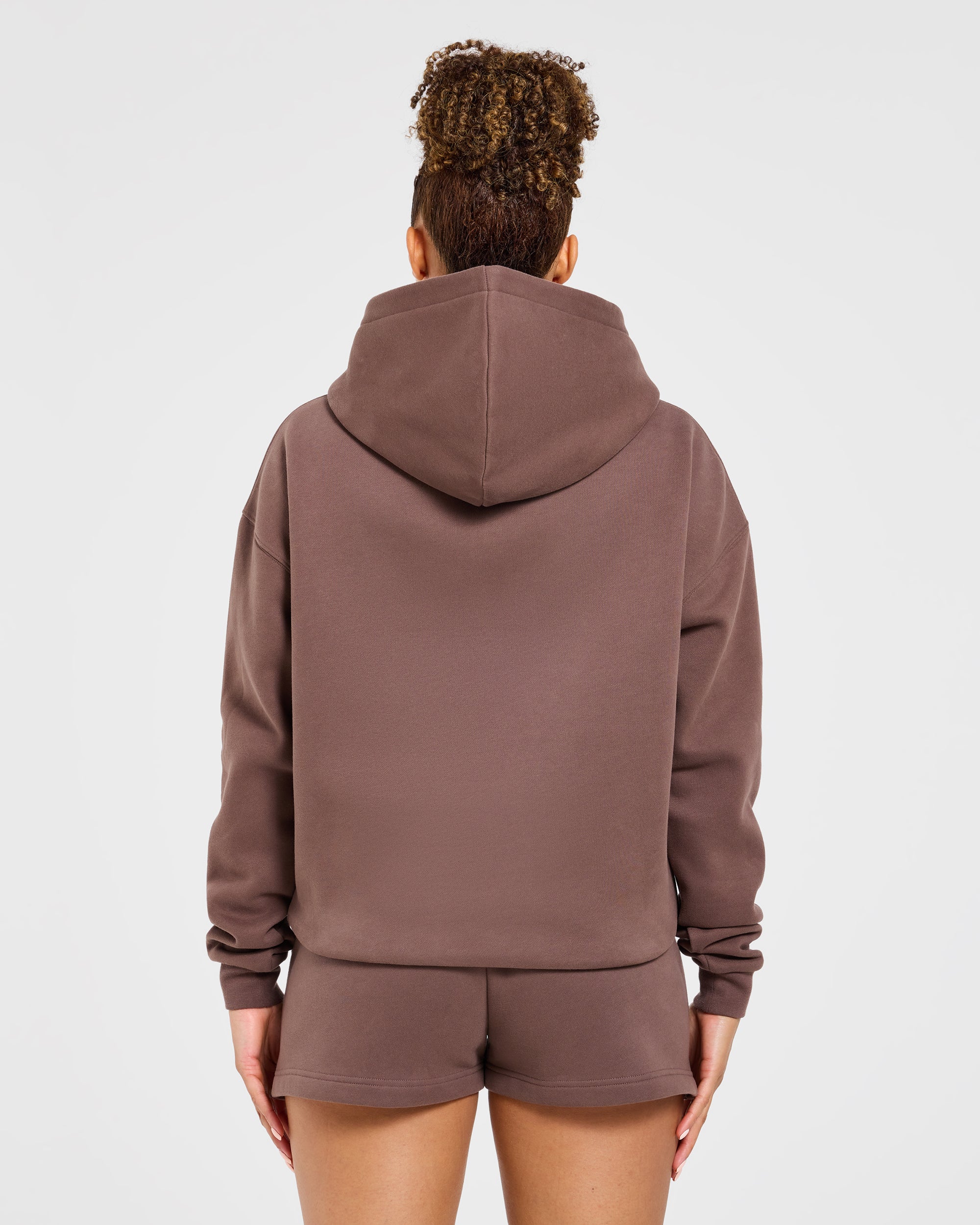 Varsity Applique Oversized Hoodie - Brown