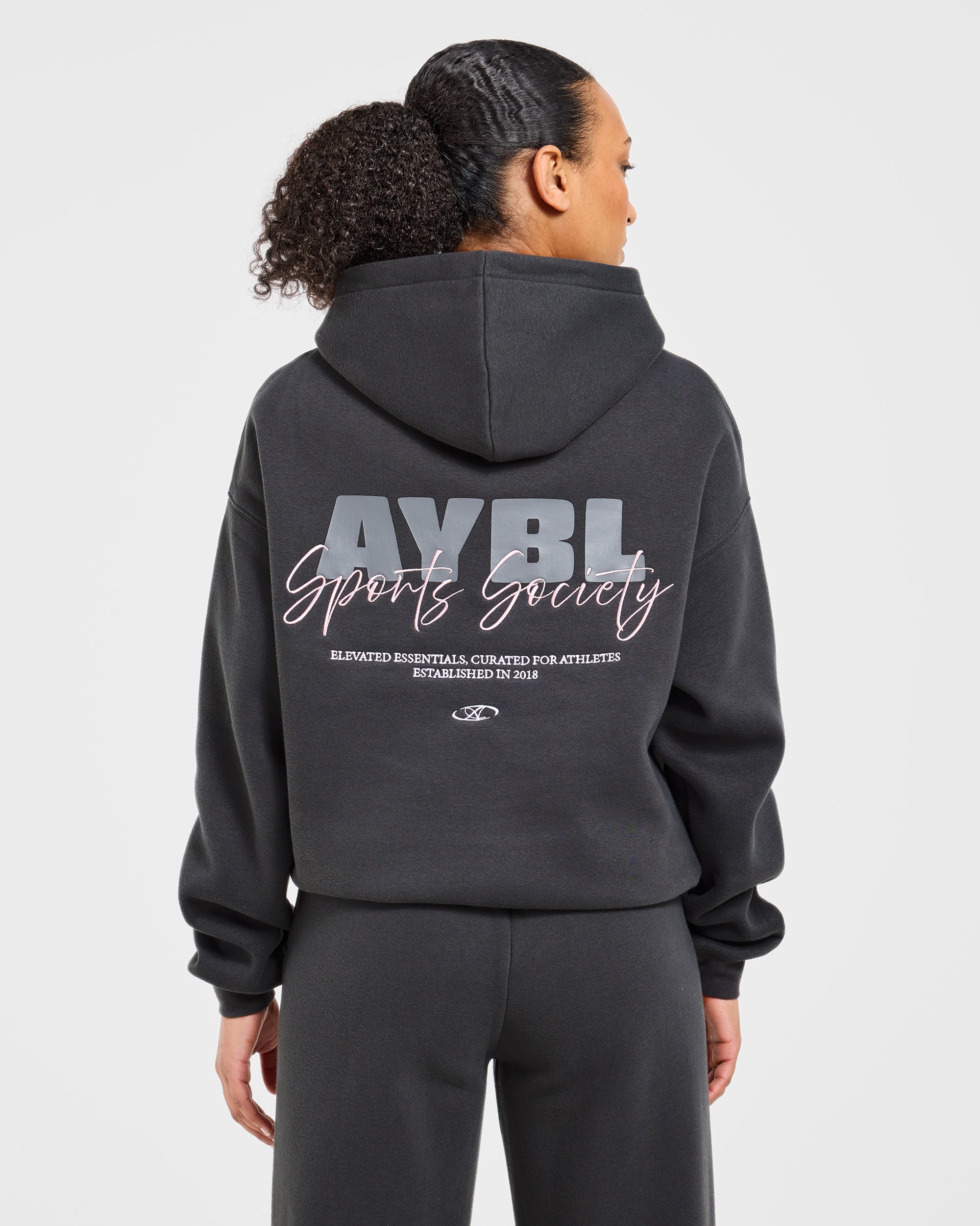 Sports Society Oversized Hoodie - Charcoal