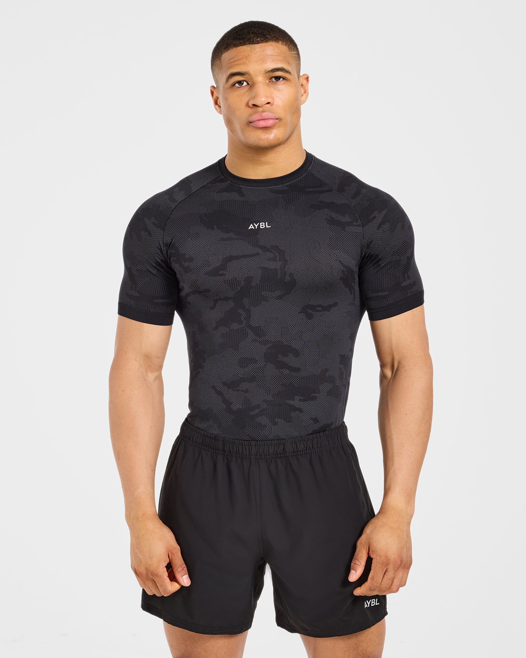 Camo Seamless T Shirt - Black