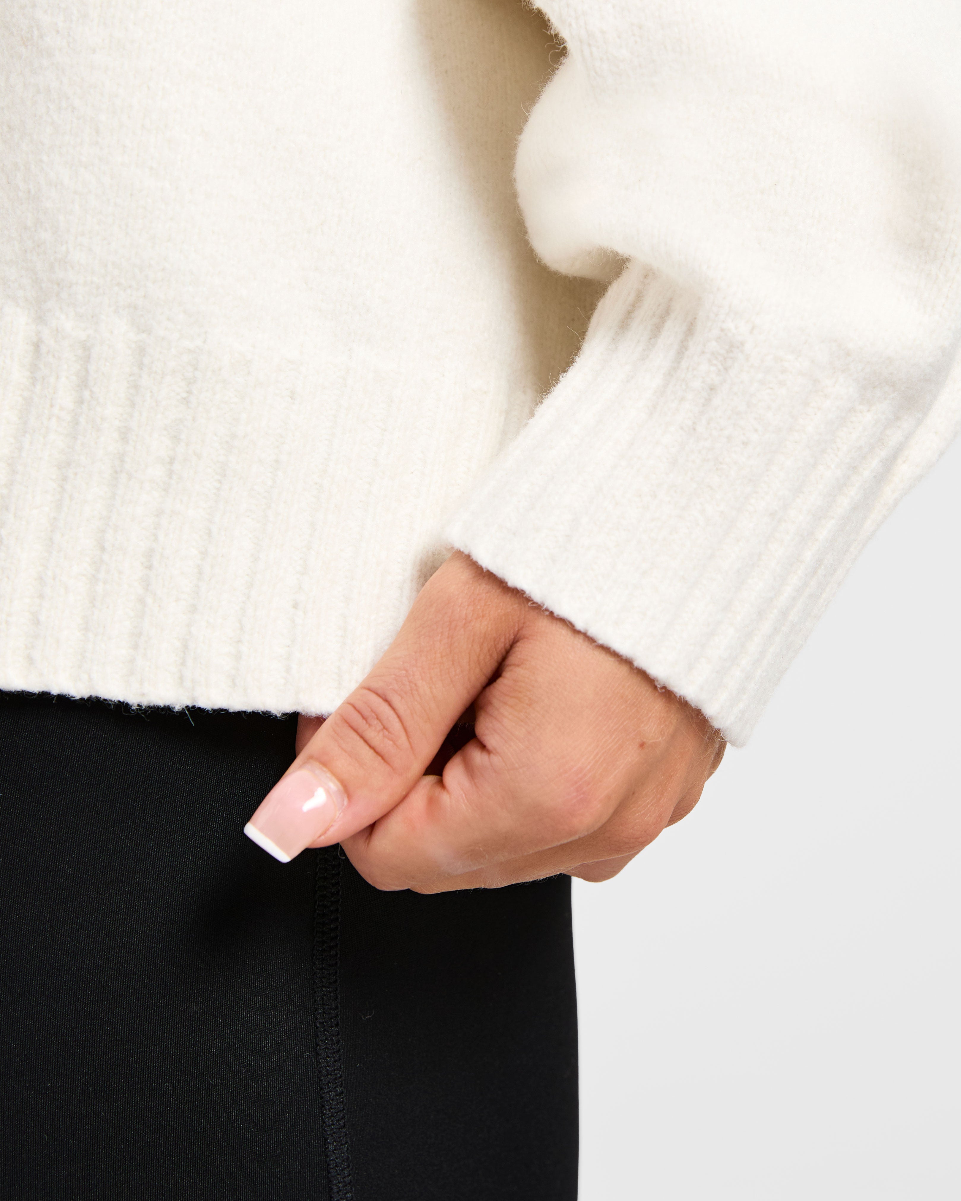 Varsity Oversized Knitted Sweater - Off White