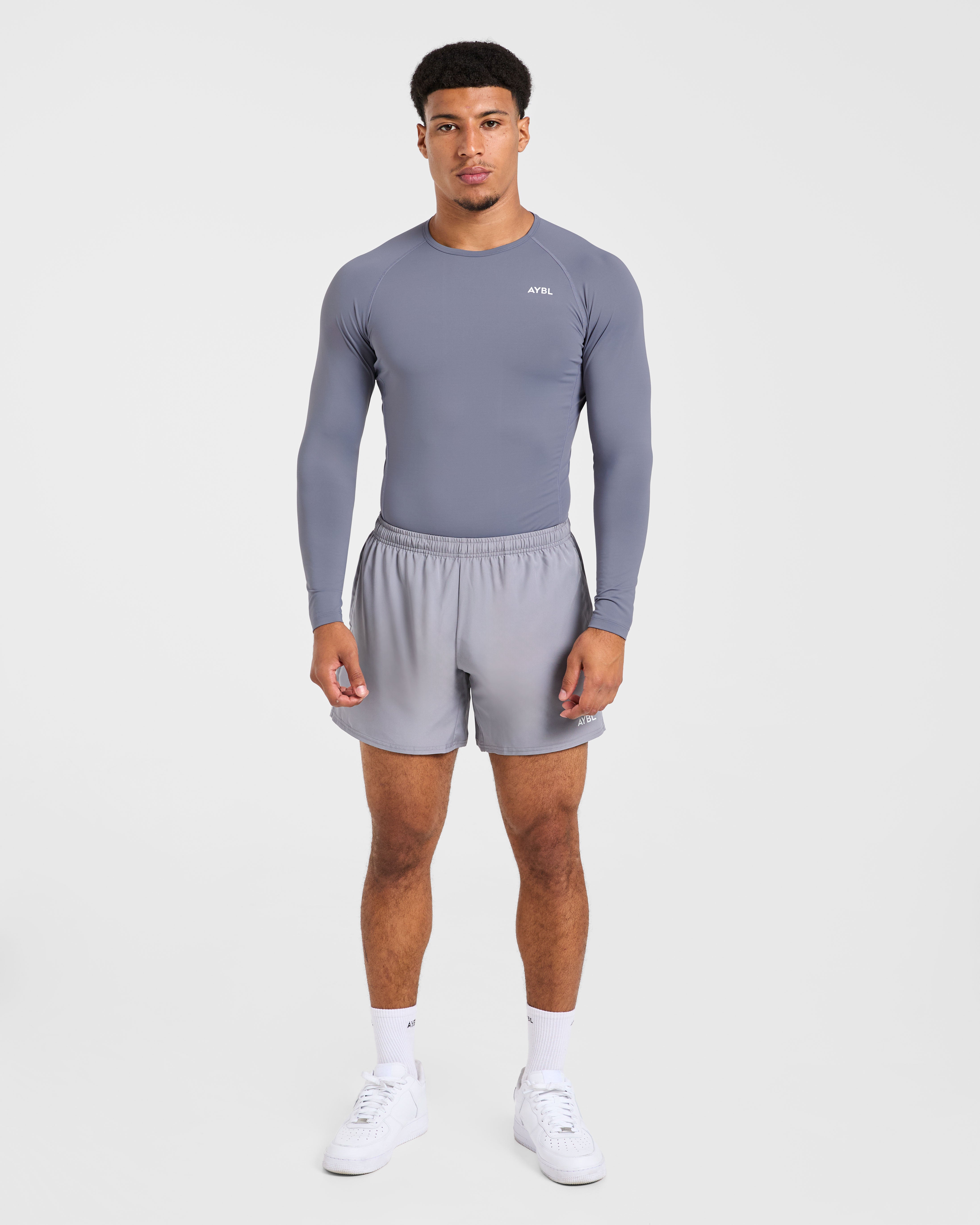 Compression Long Sleeve T Shirt - Slate Grey
