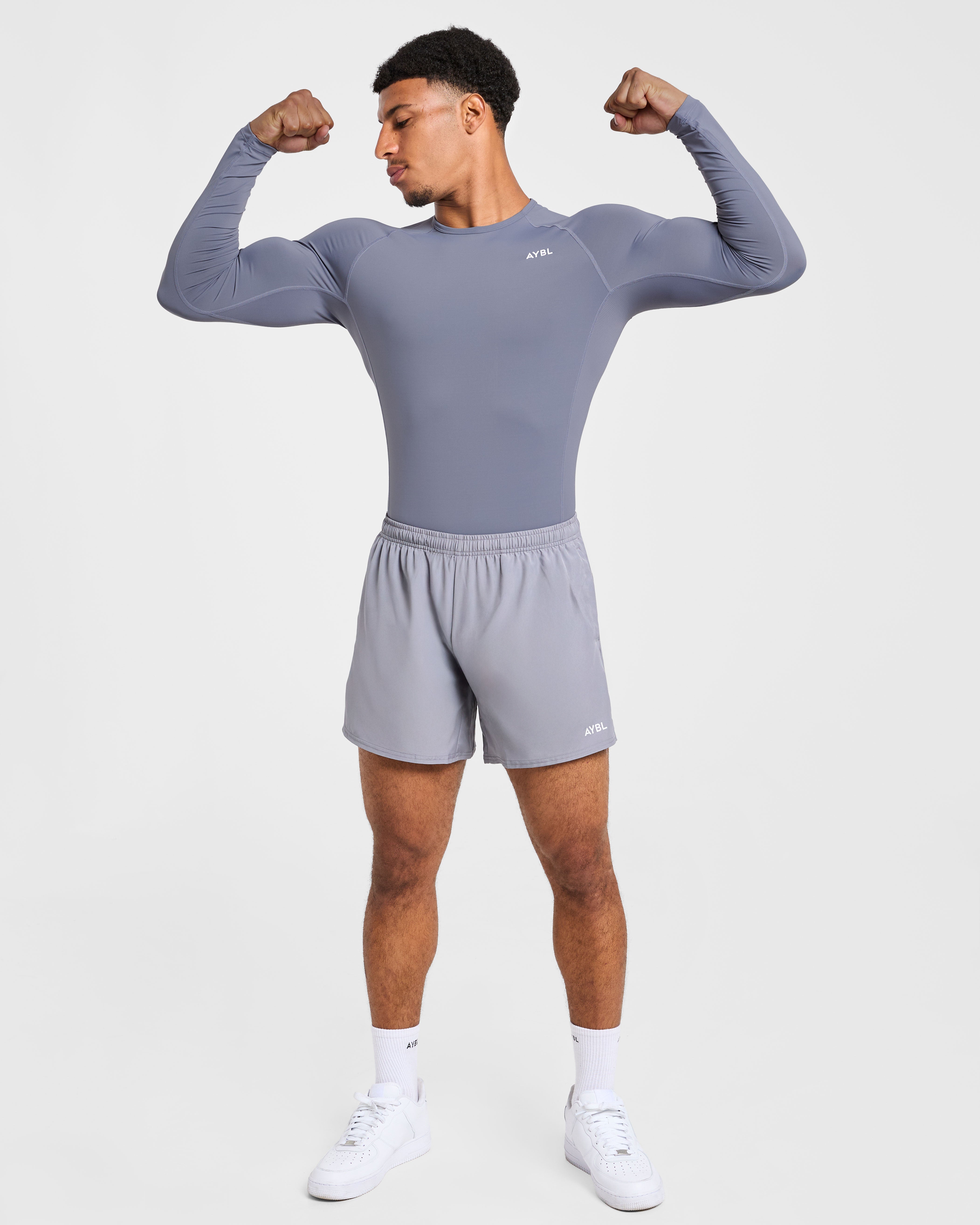 Compression Long Sleeve T Shirt - Slate Grey