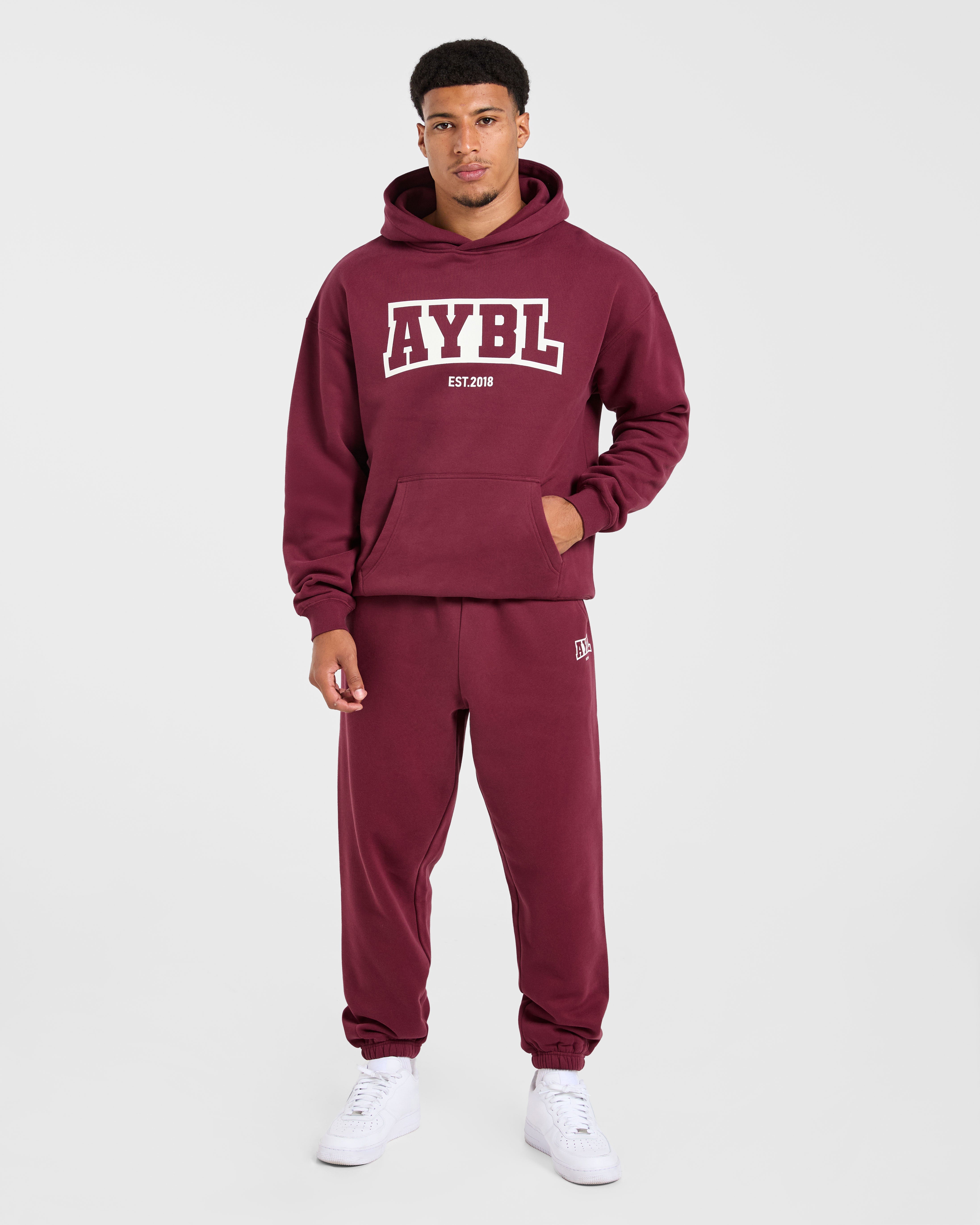 Academy Oversized Joggers - Burgundy