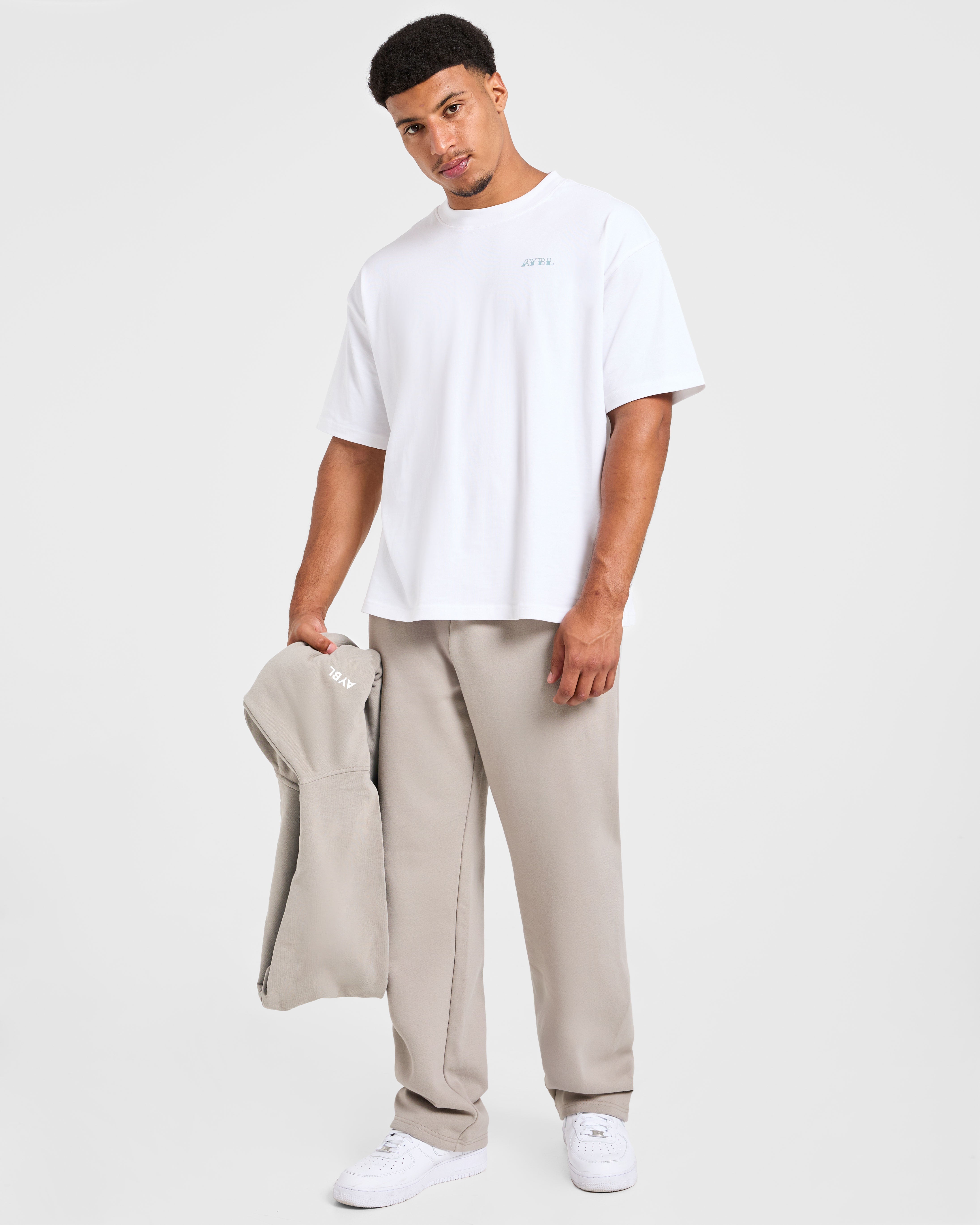 Essential Oversized Straight Leg Joggers - Stone