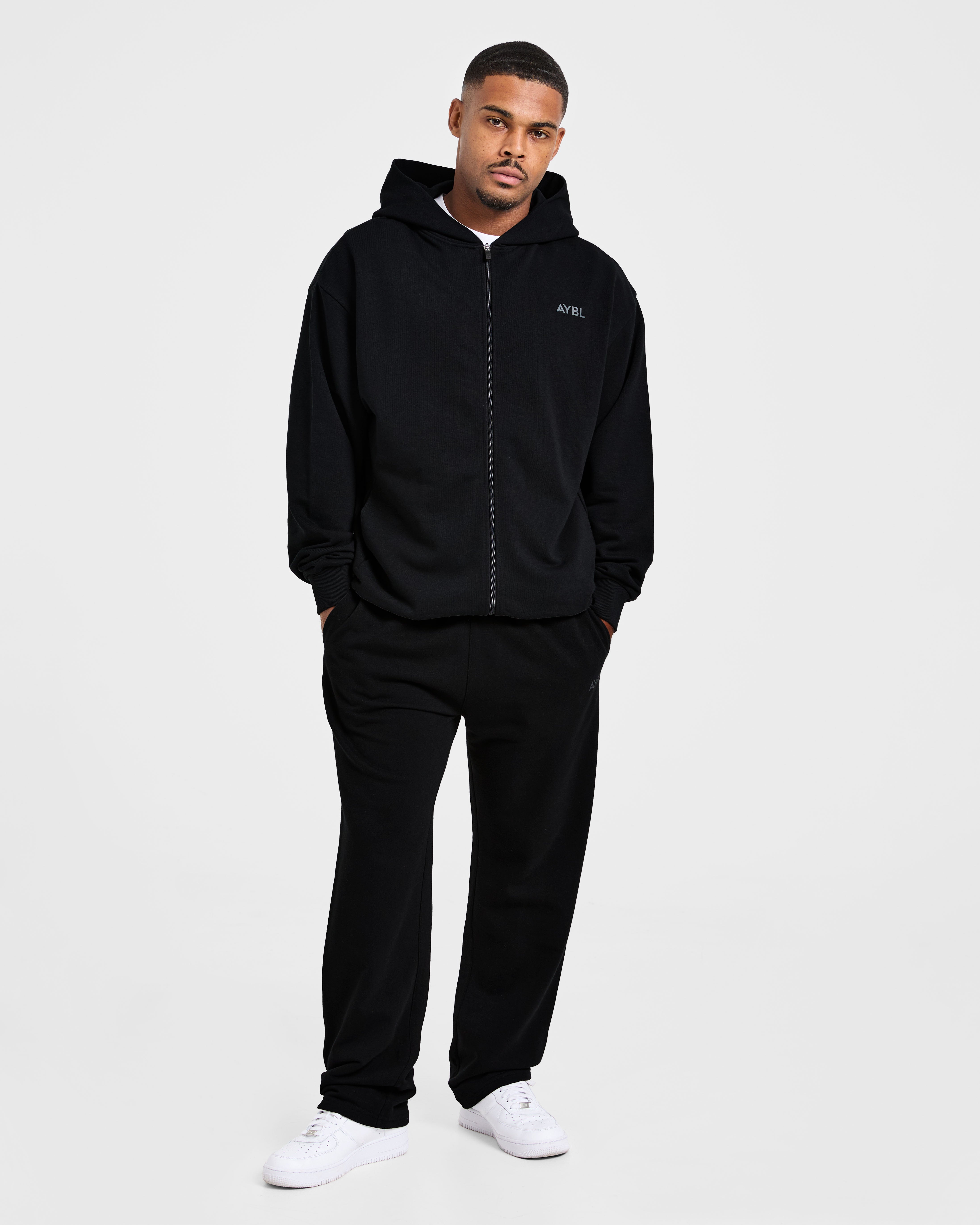 Craft Oversized Zip Up Hoodie - Black