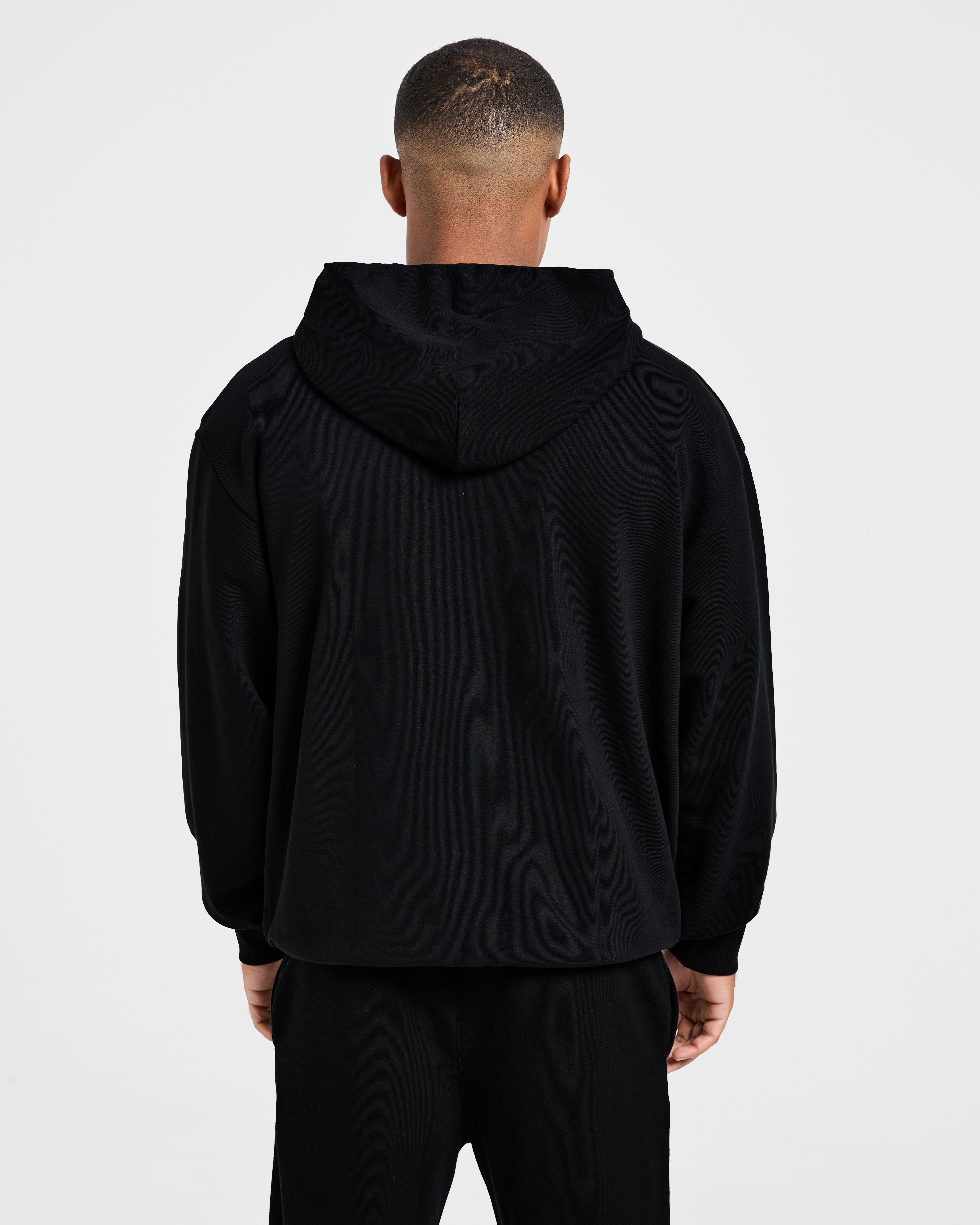Craft Oversized Zip Up Hoodie - Black