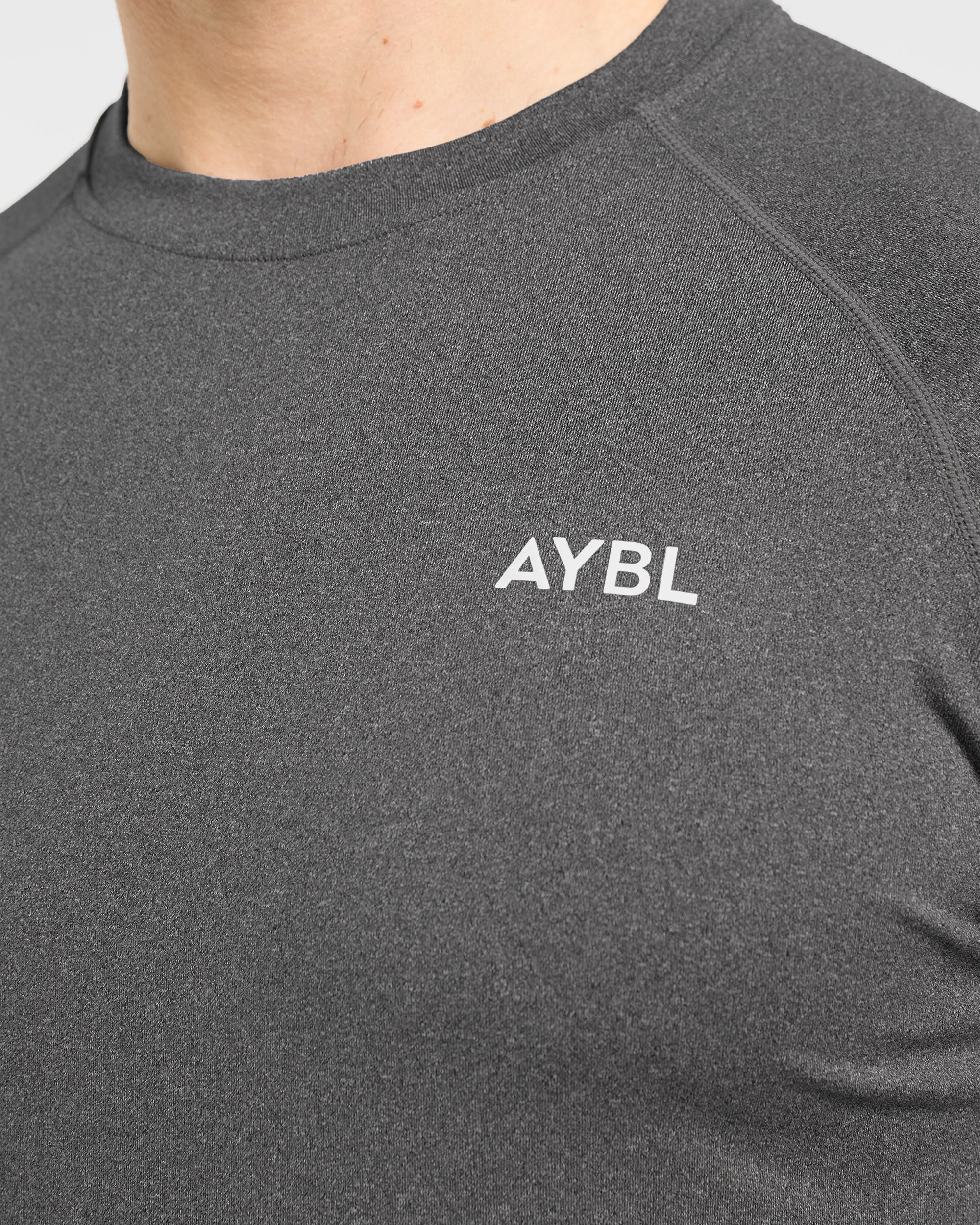 Essential Langarm-T-Shirt – Grau meliert