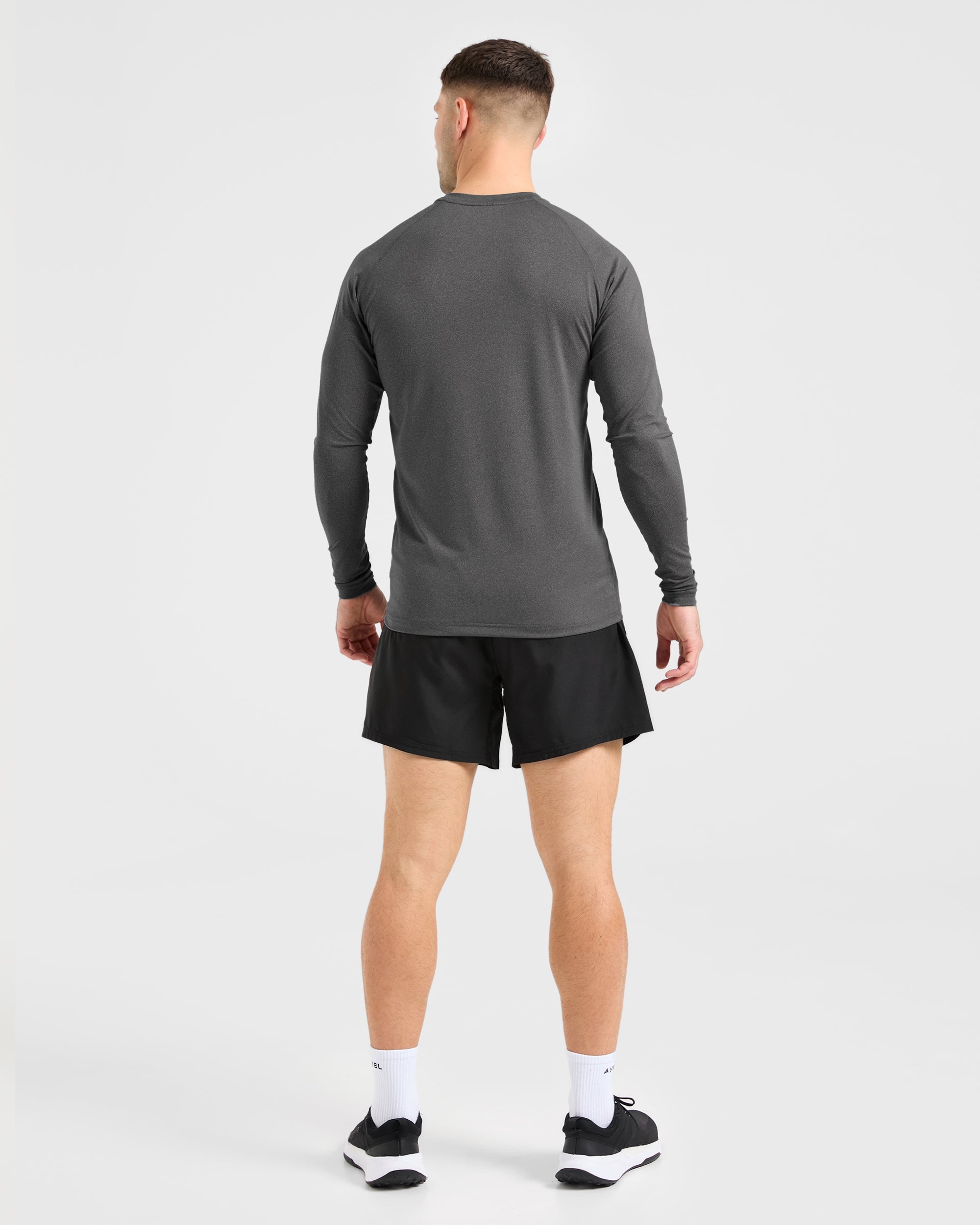 Essential Langarm-T-Shirt – Grau meliert