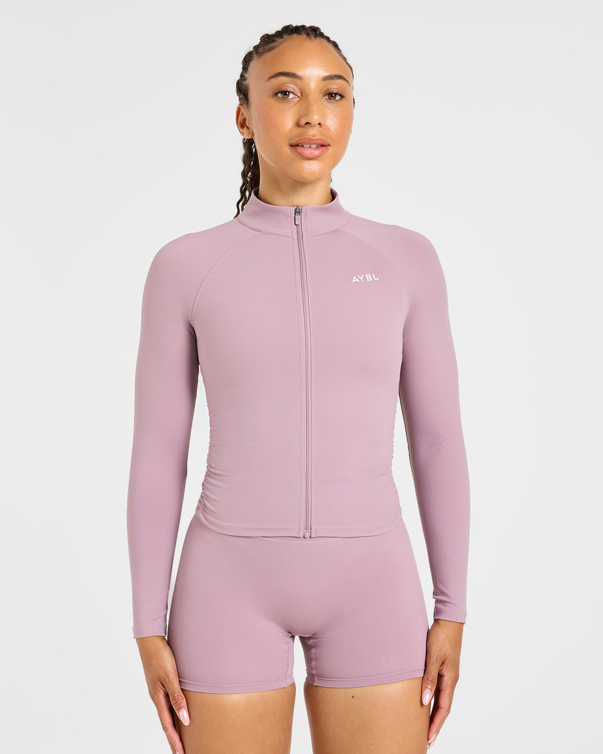 Physique Zip Up Jacket - Dusty Mauve