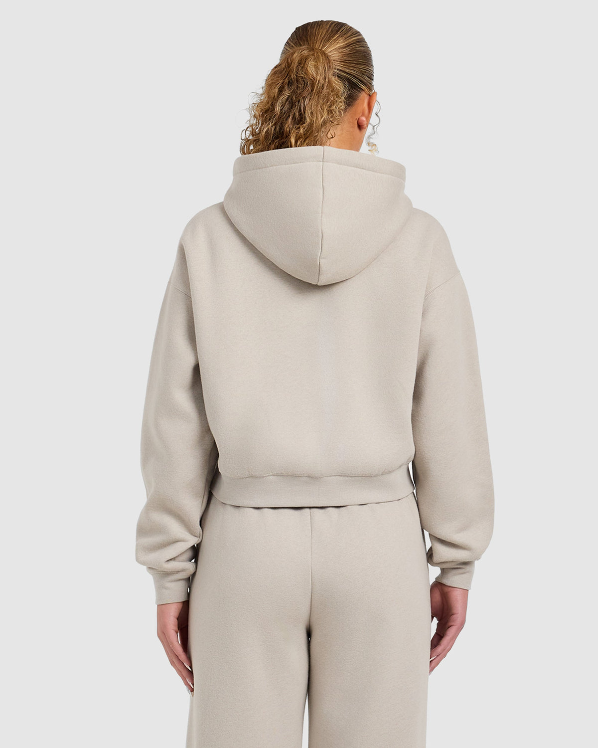 Varsity 2.0 Boxy Zip Up Hoodie - Taupe