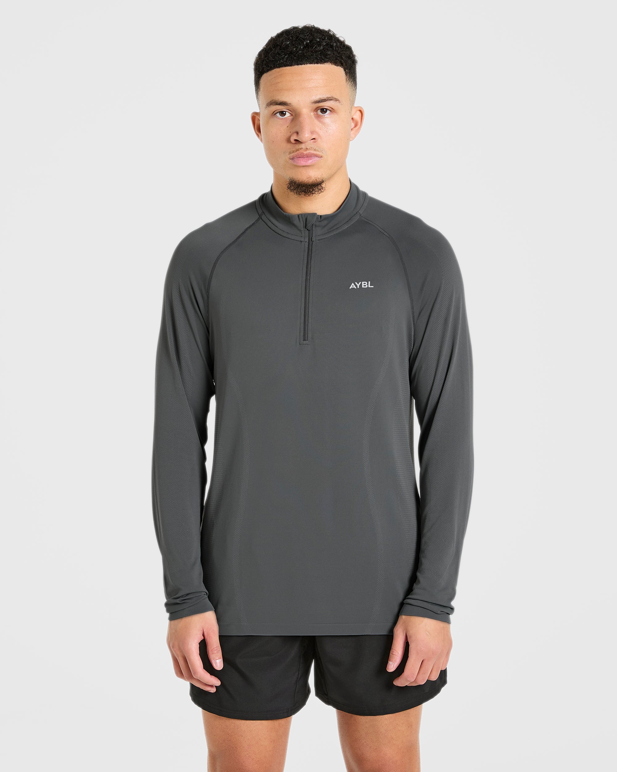Attain Seamless 1/2 Zip Pullover - Storm Grey