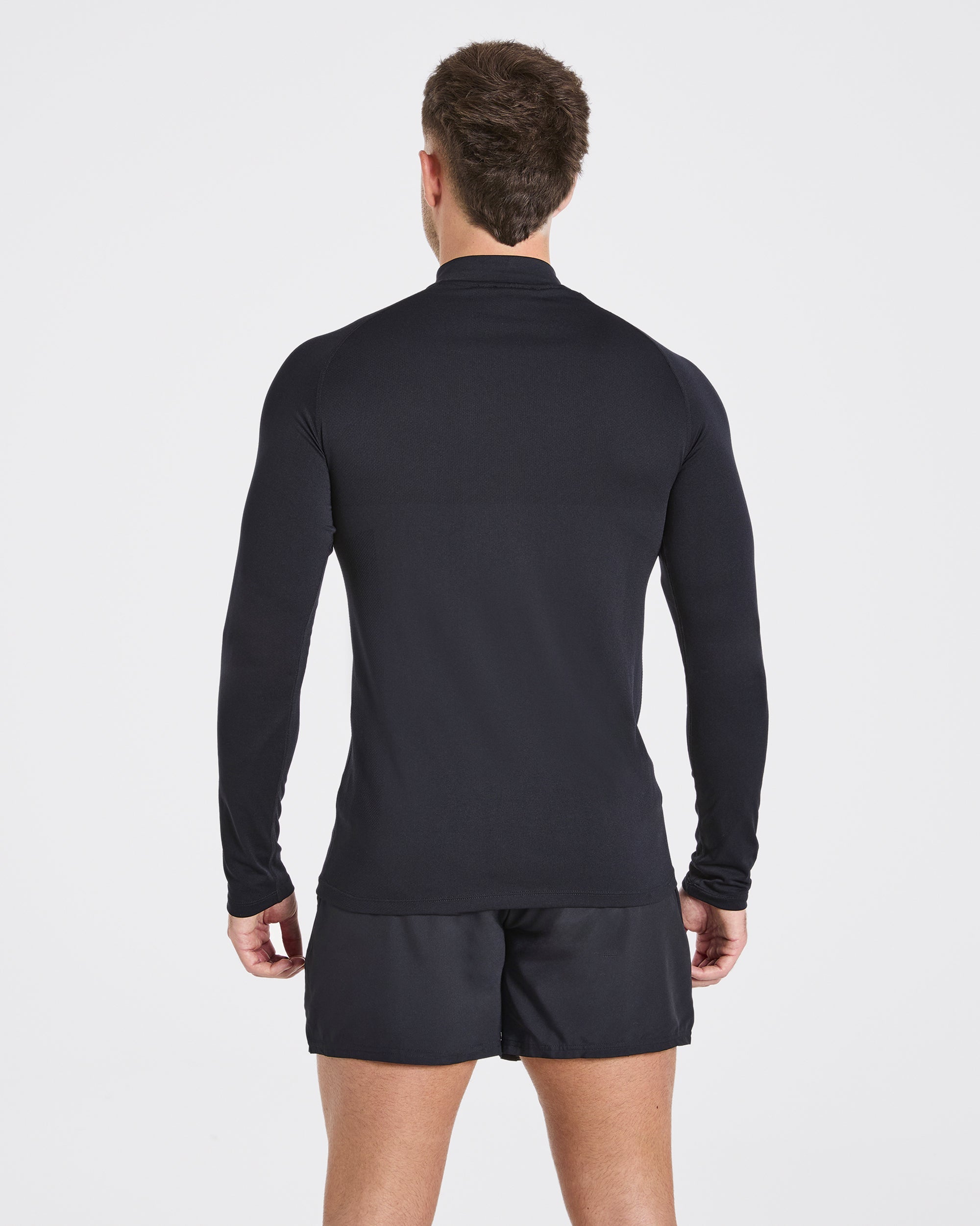 Essential Seamless 1/4 Zip Pullover – Schwarz