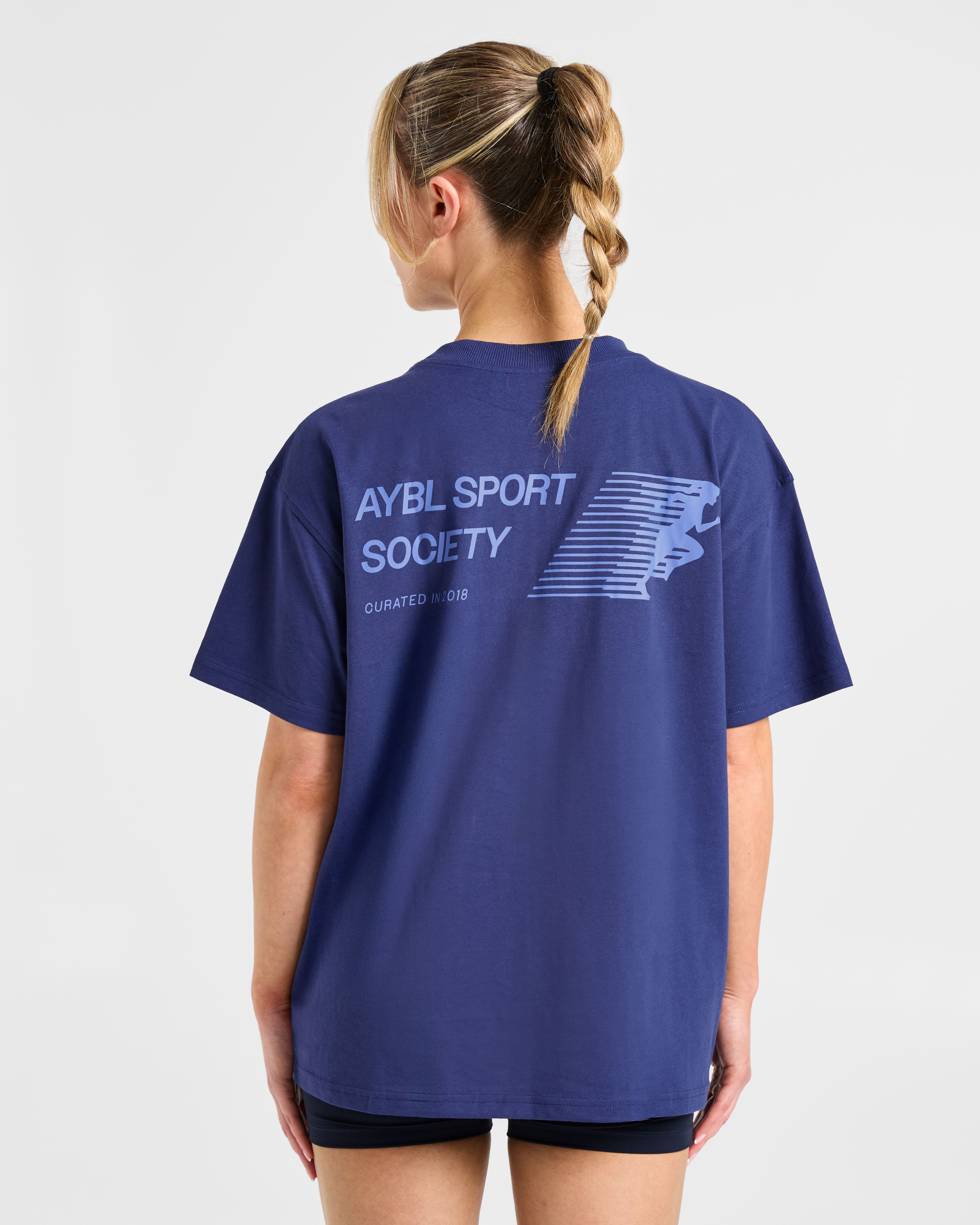 Sport Society Oversized T Shirt - Muted Navy