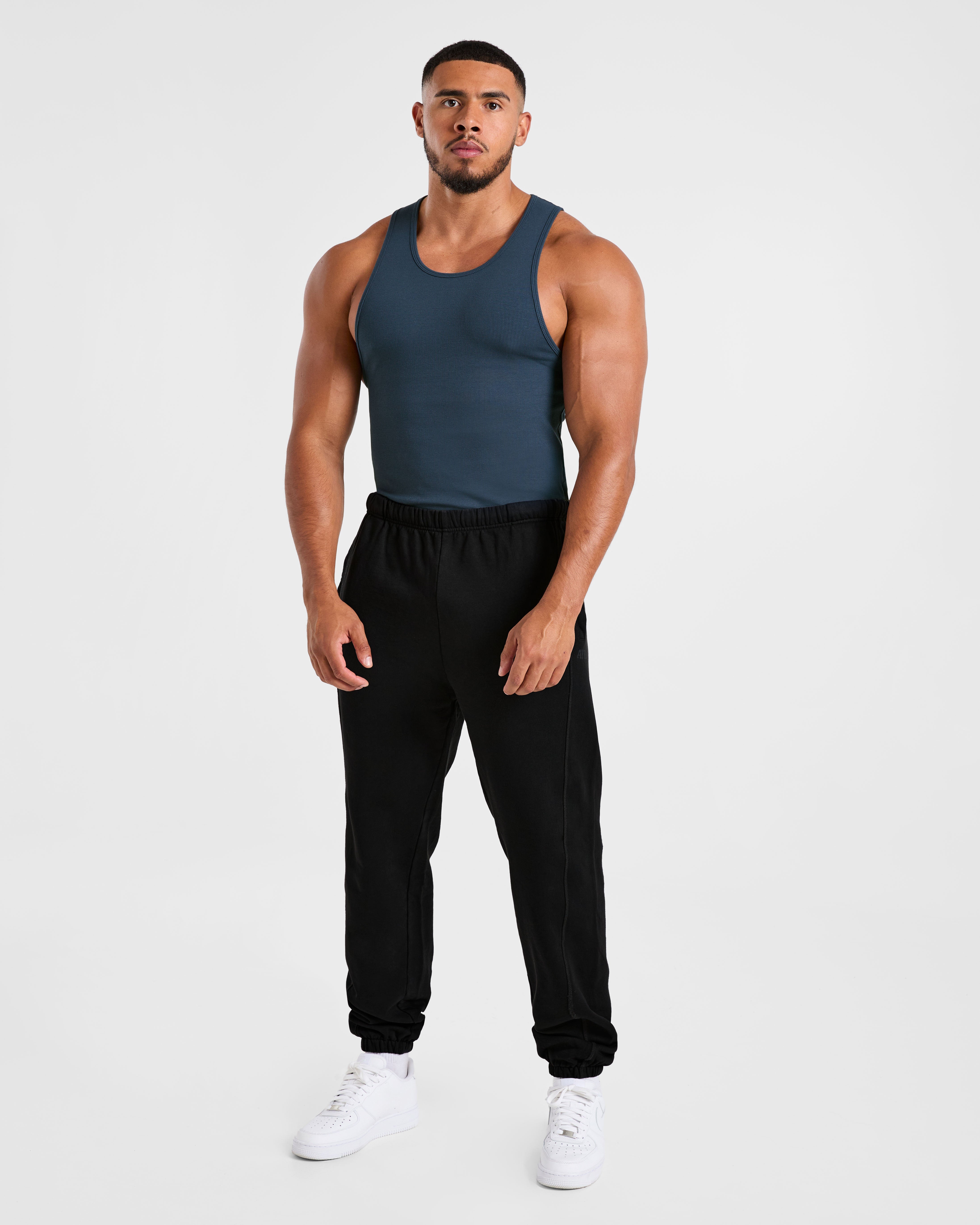 Muscle Ribbed Tank - Washed Navy