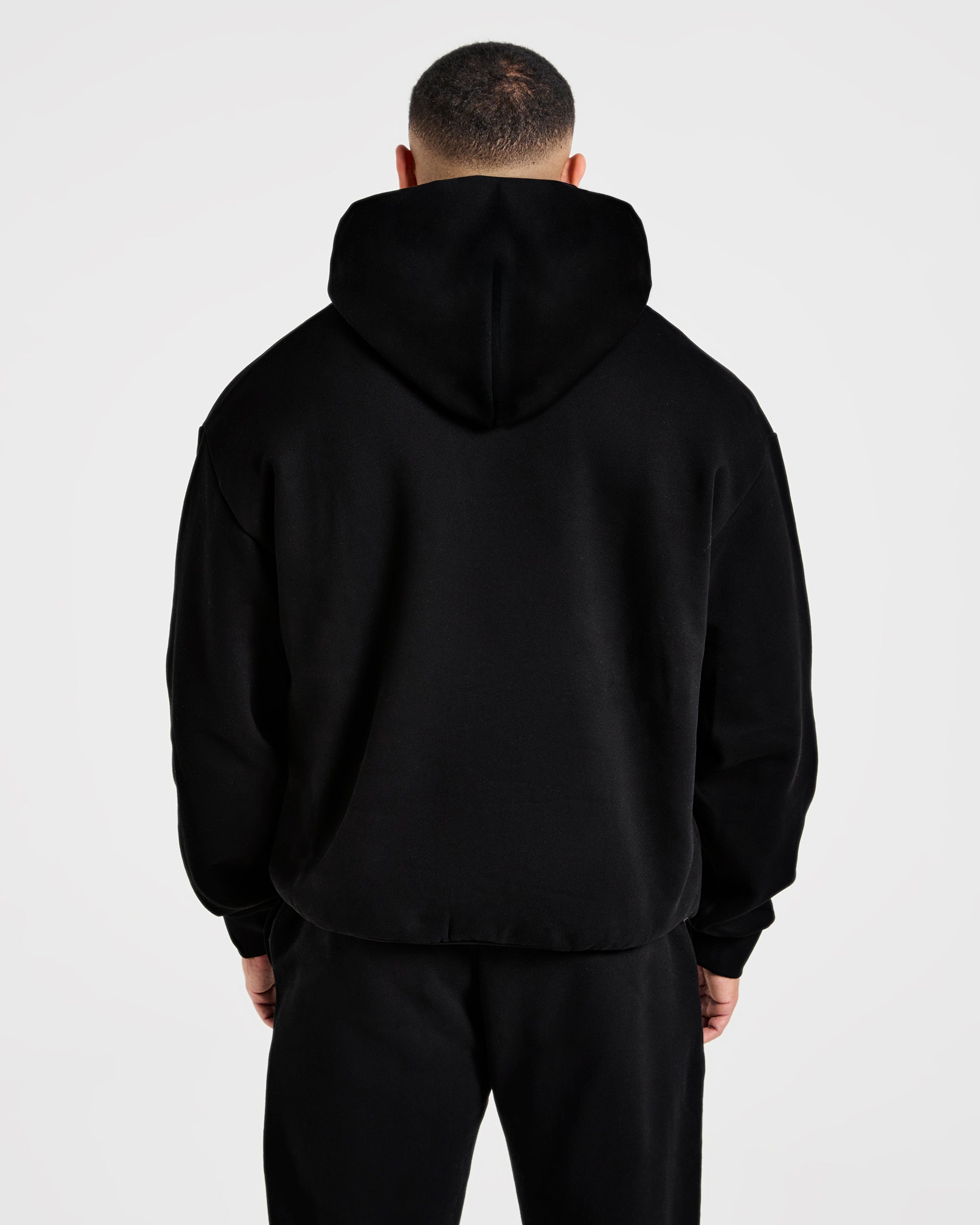 Essential übergroßer Kapuzenpullover – Schwarz