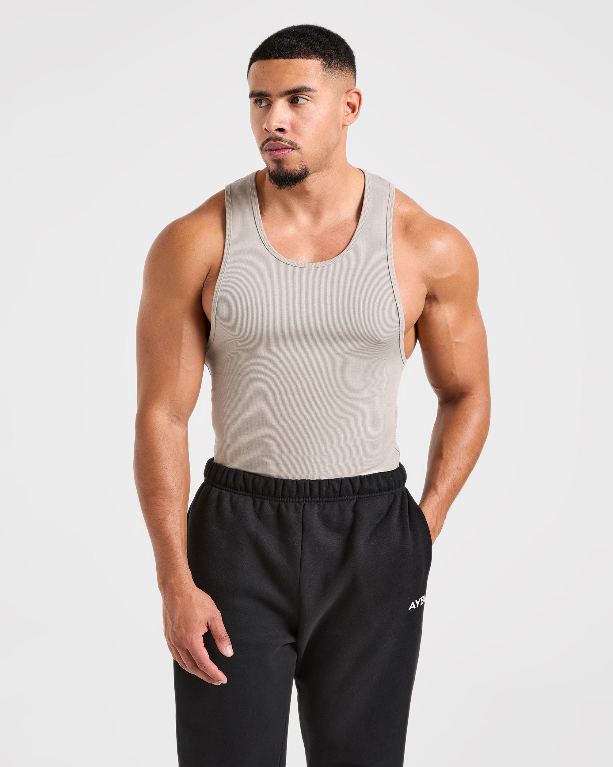 Muscle Ribbed Tank - Cloud Grey