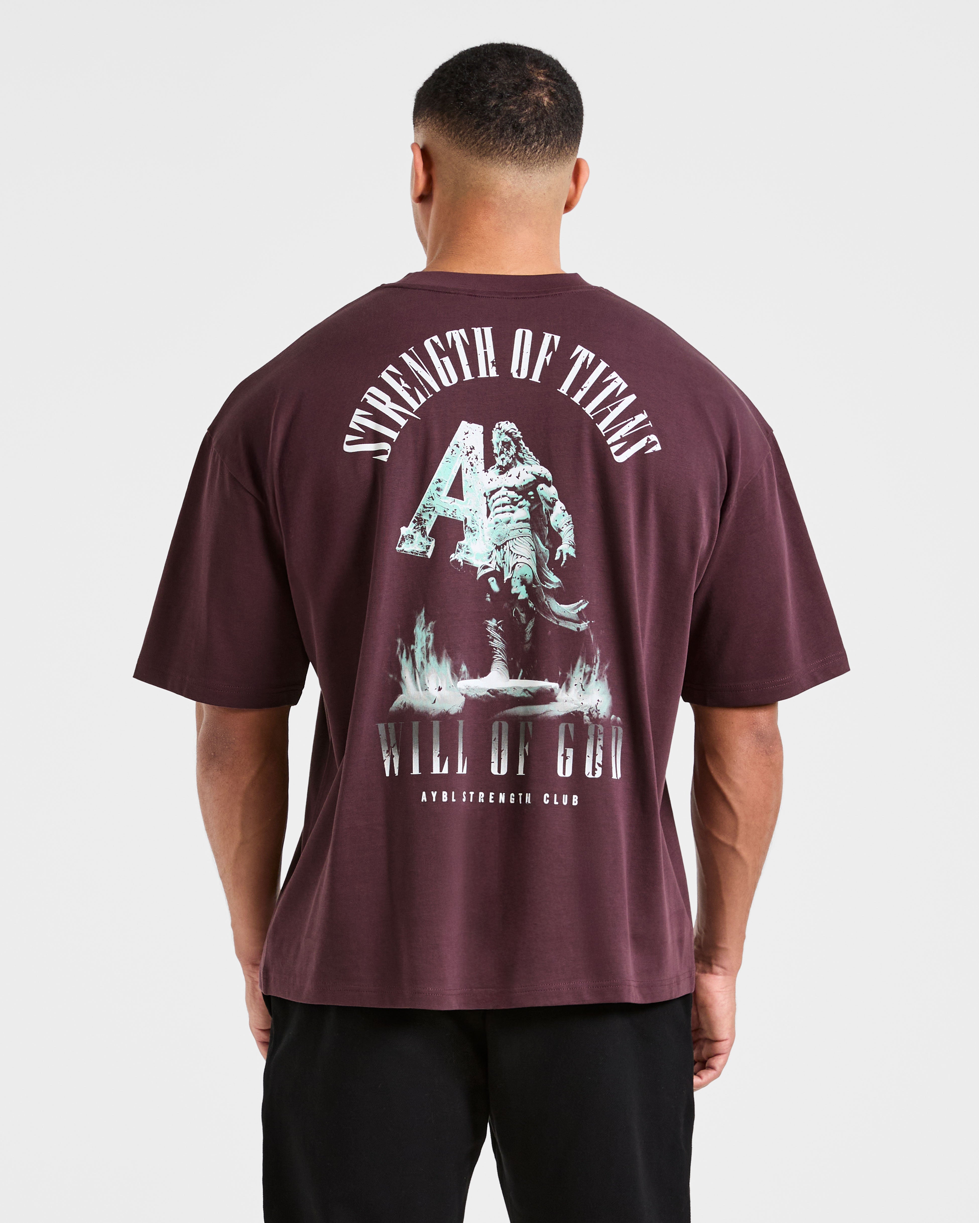 Strength Of Titans Oversized T Shirt - Smoke Berry