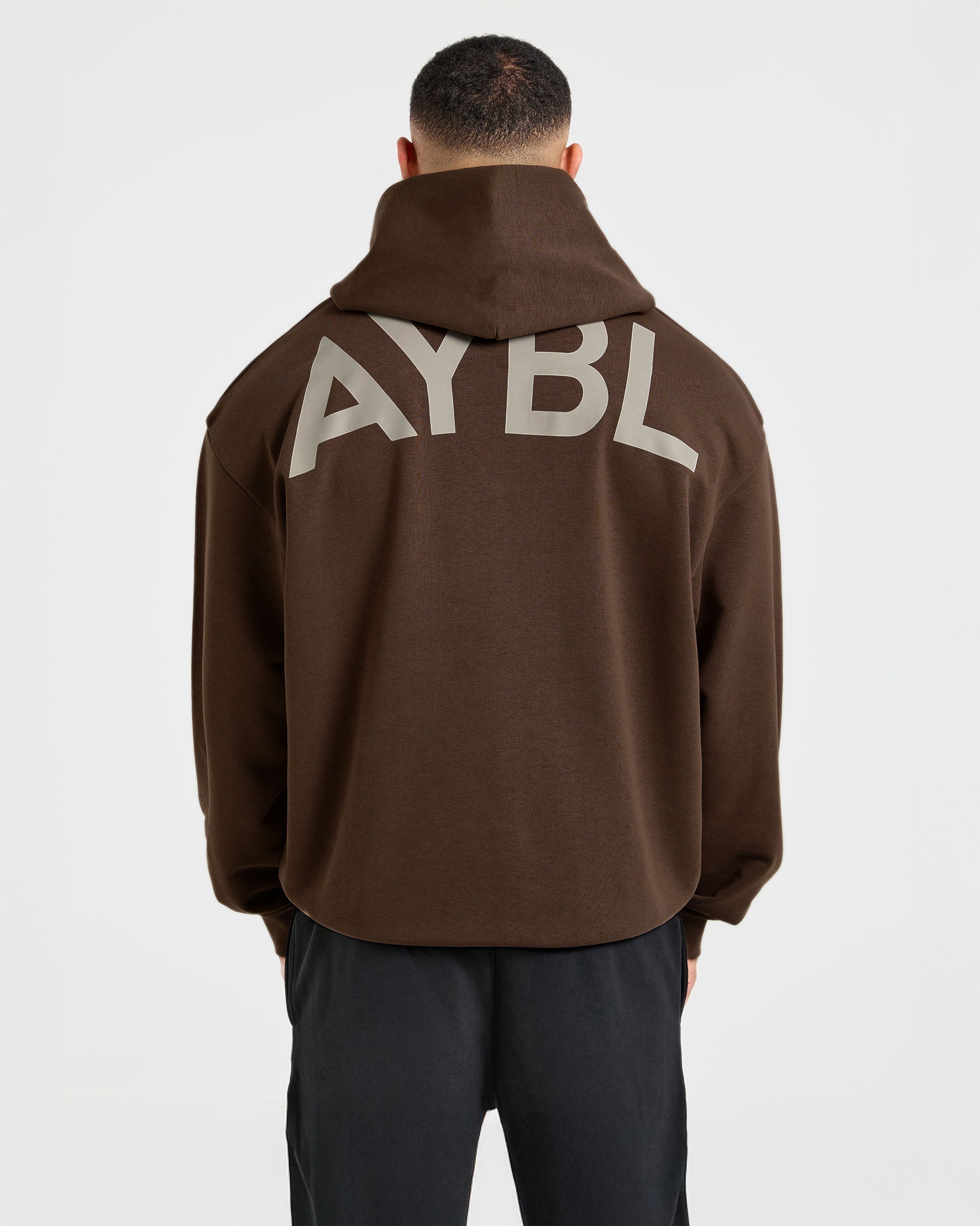 Essential Oversized Graphic Hoodie - Brown