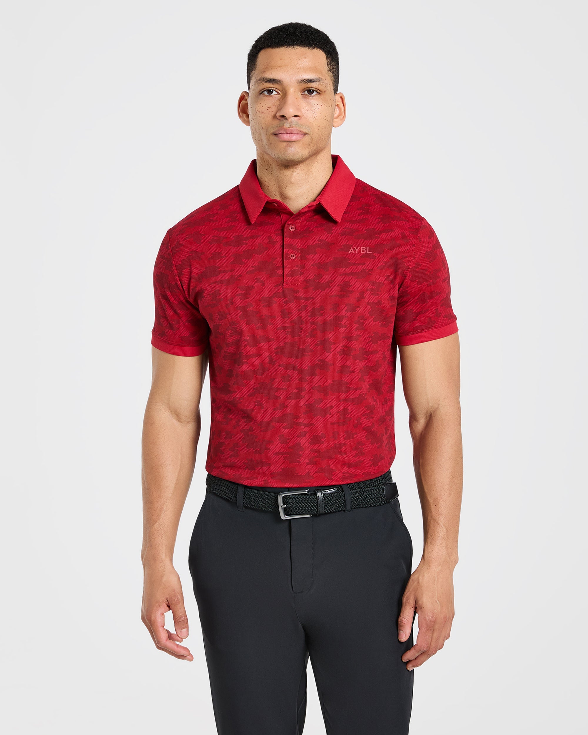 Precision Camo Polo - Muted Red