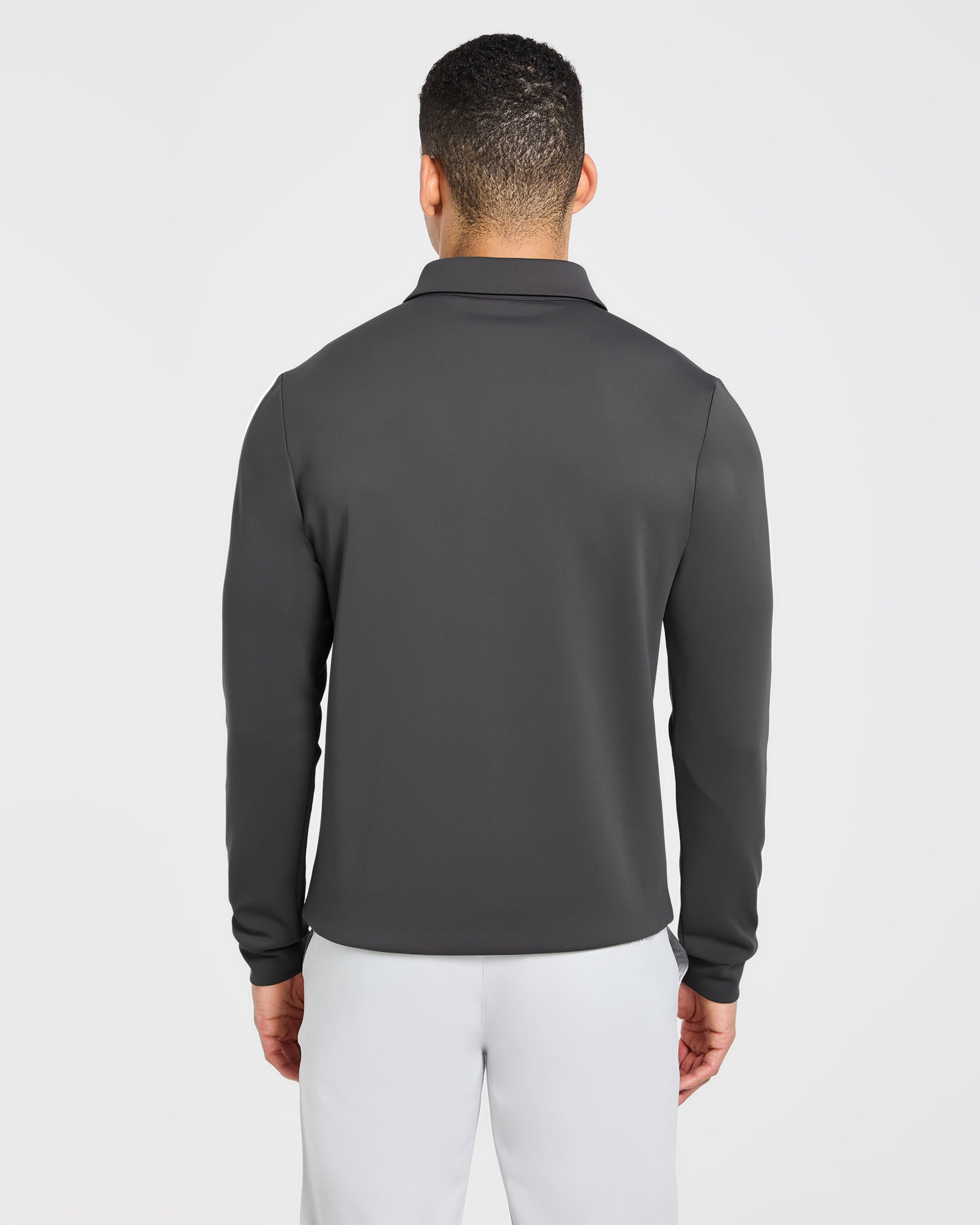 Precision Longsleeve Collared Pullover - Charcoal