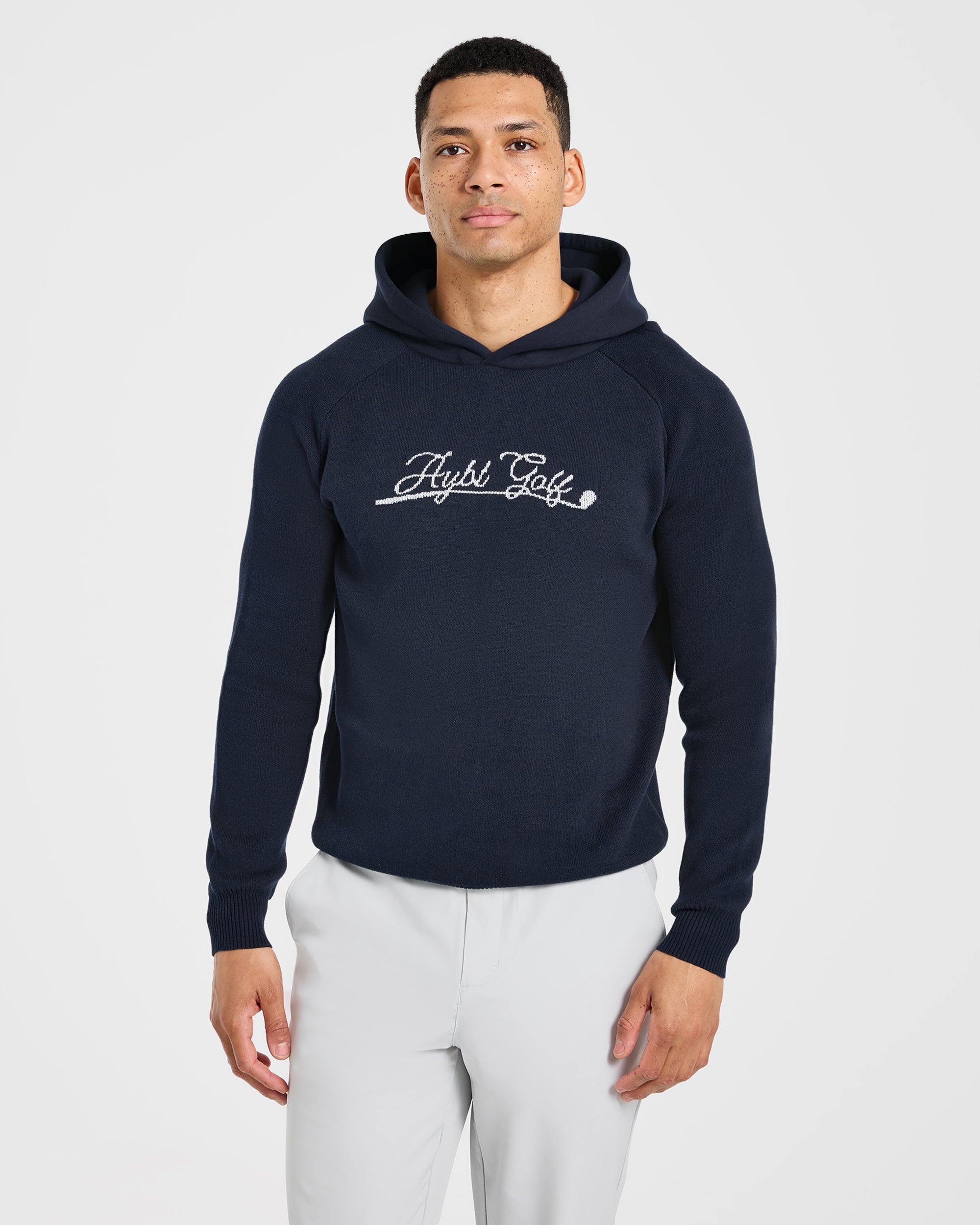 Golf Club Knitted Hoodie - Navy