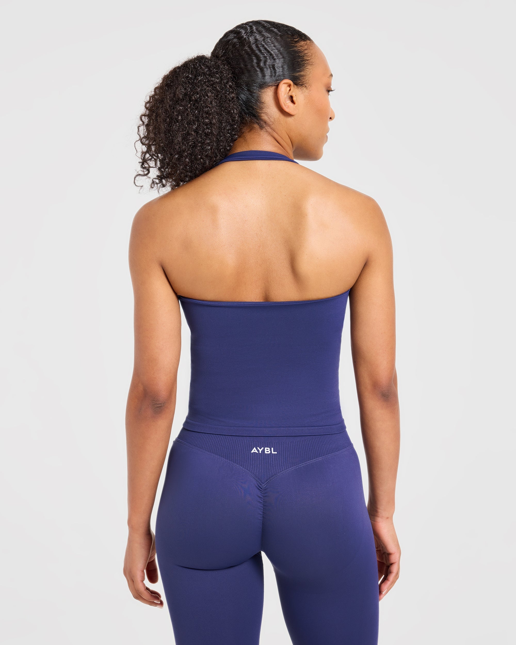 Enhance Seamless Halterneck Top - Storm Blue