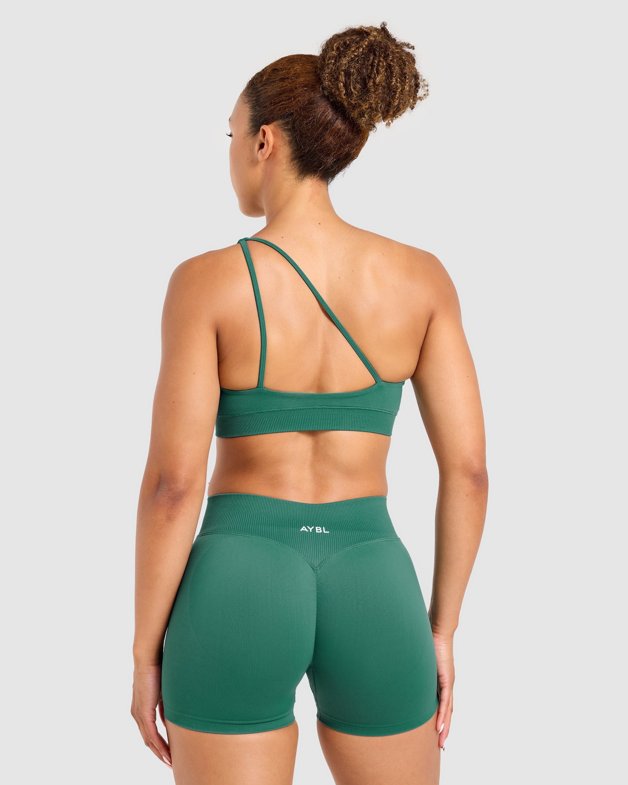 Enhance Seamless One Shoulder Sports Bra - Evergreen
