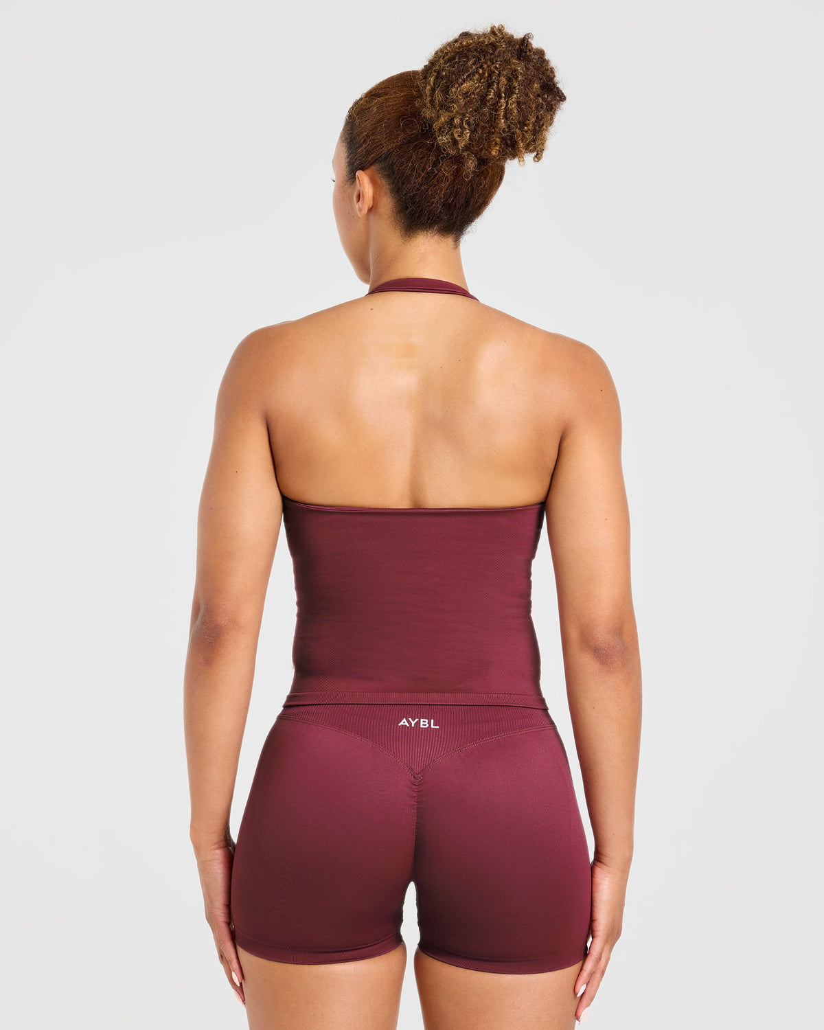 Enhance Seamless Halterneck Top - Mahogany Red