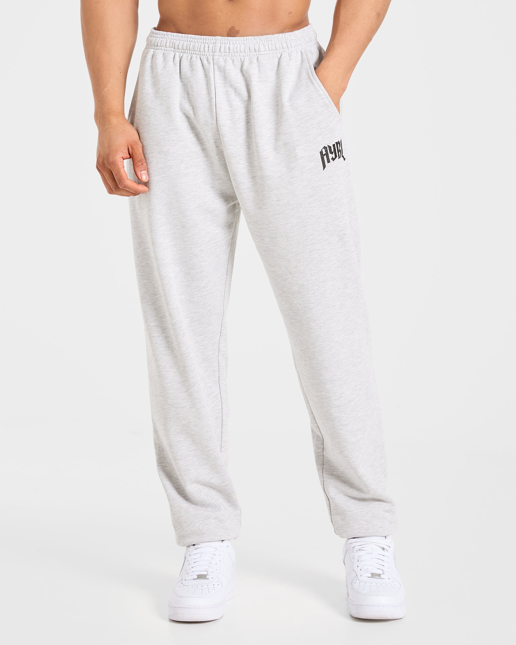 Heavy Lifting Gothic Oversized Joggers - Grey Marl