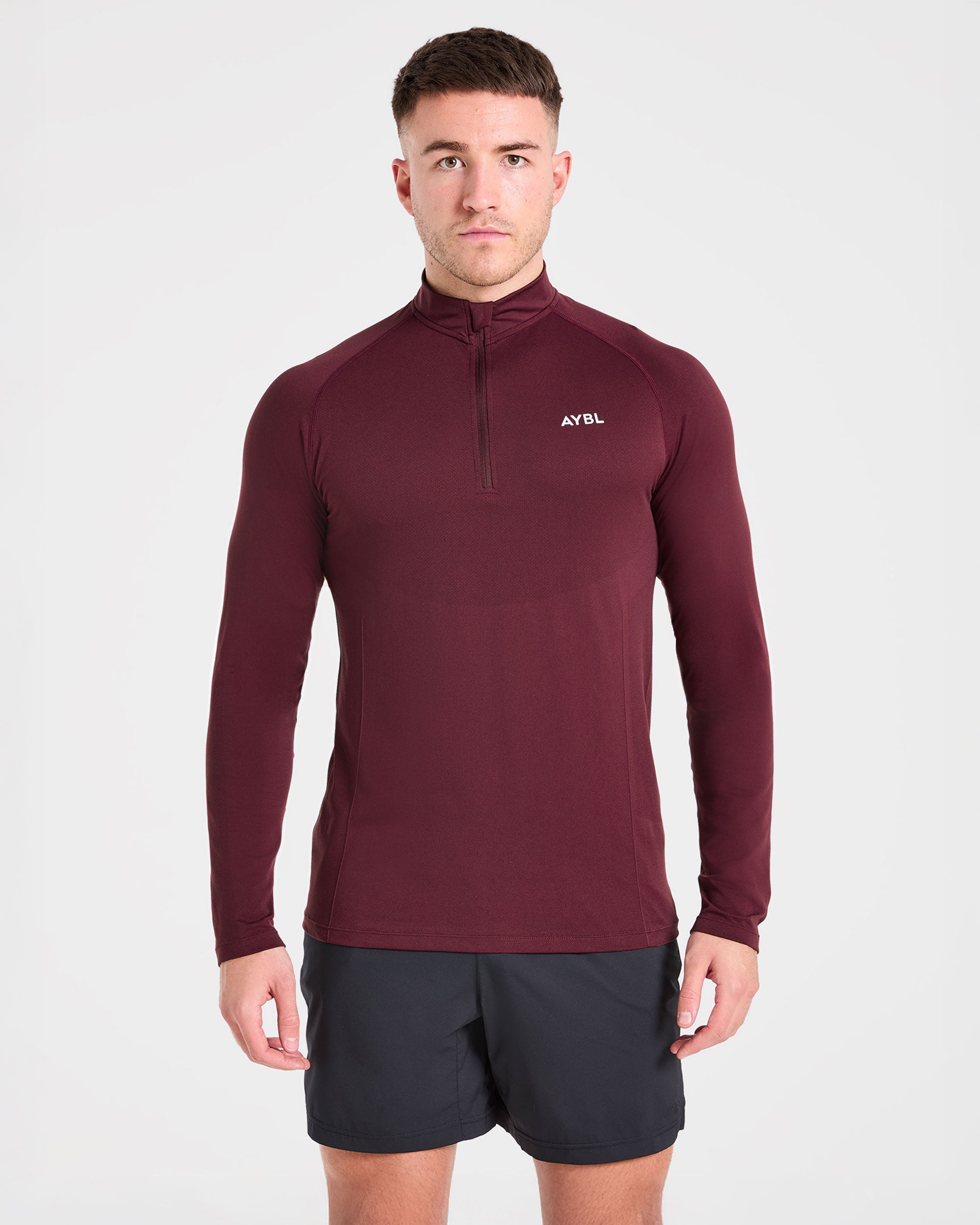 Essential Seamless 1/4 Zip Pullover - Dusty Plum