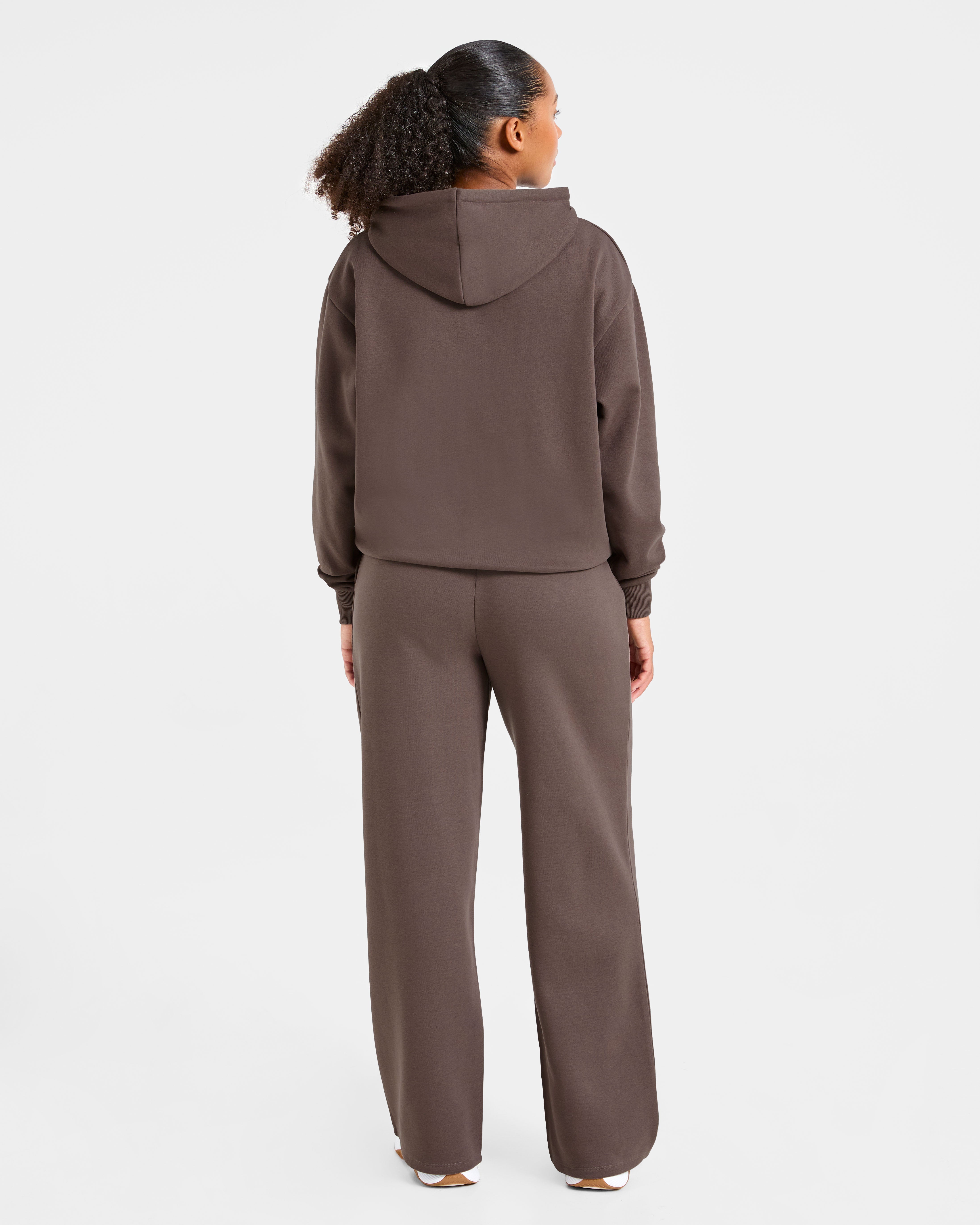Lifestyle Oversized Straight Leg Joggers - Umber Brown