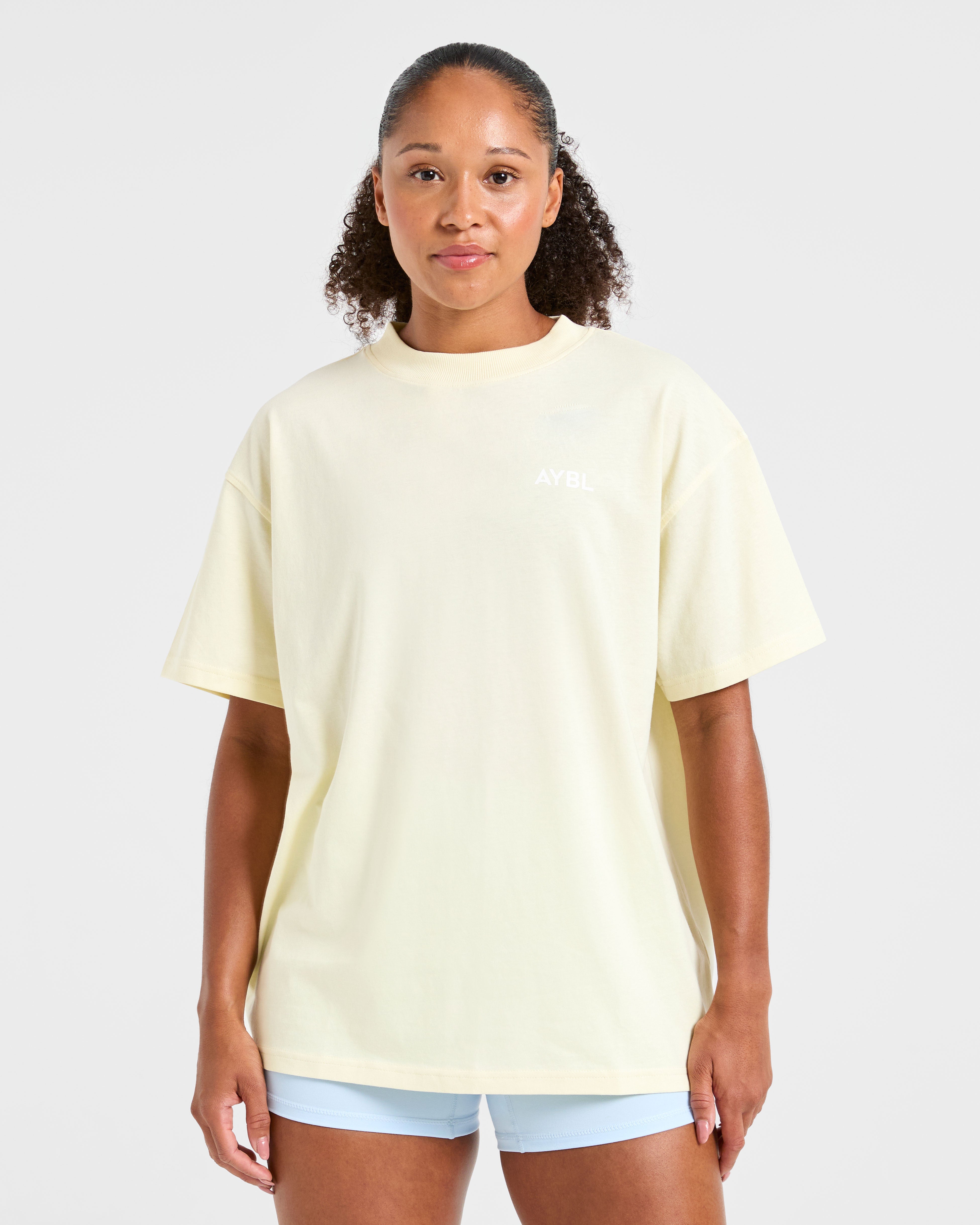 Lift Graphic Oversized T Shirt - Lemon Yellow